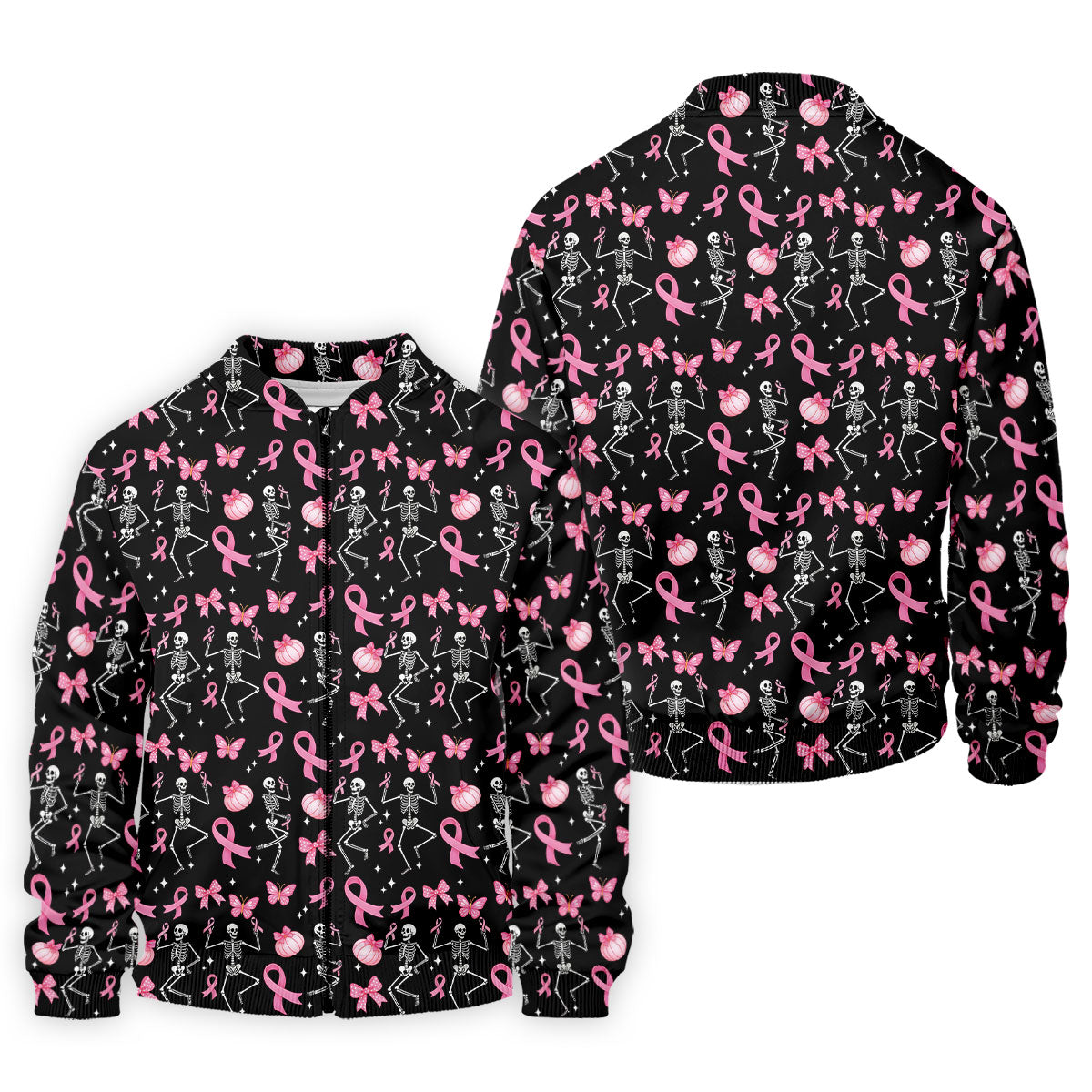 Funny Skeleton Breast Cancer Men's Golf Shirt, Breast Cancer Awareness Shirt, Golf Gift For Men