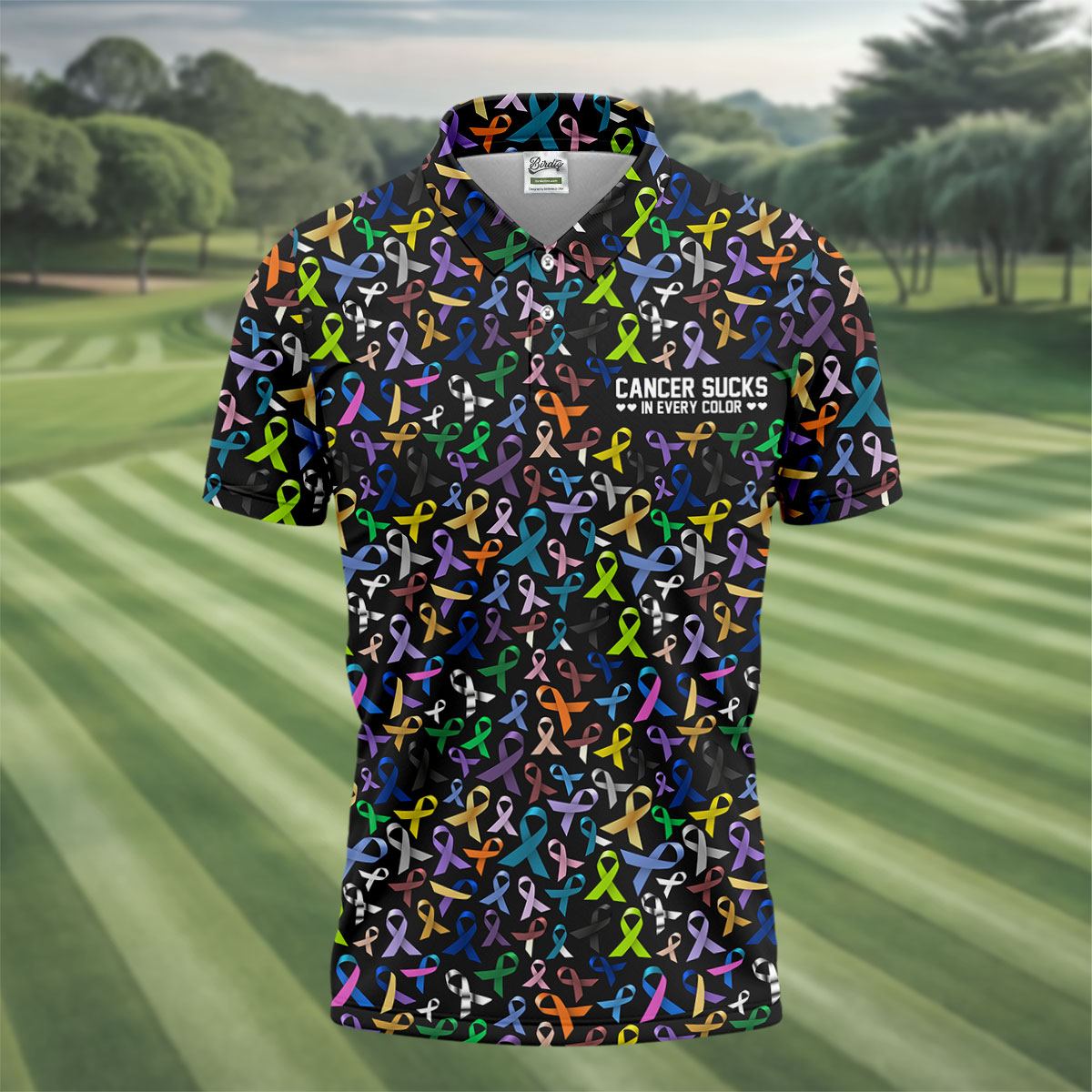 Cancer Sucks In Every Color Golf Tops For Men, Mens Golf Polo Shirts, Cancer Awareness Shirt, Cancer Survivor Shirt