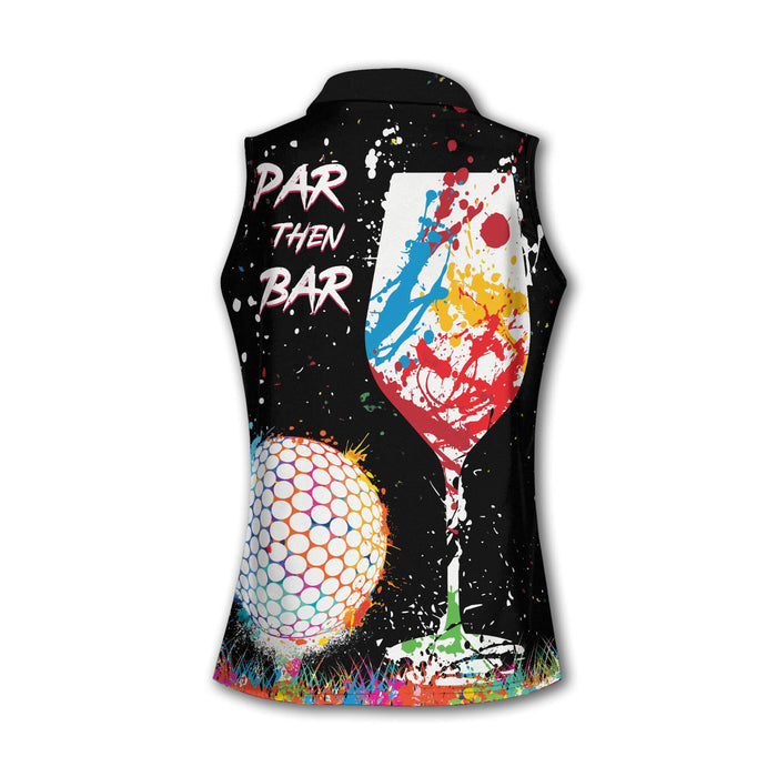Par Then Bar Sleeveless Womens Golf Shirts, Fun Womens Golf Shirts, Ladies Long Sleeve Golf Shirts