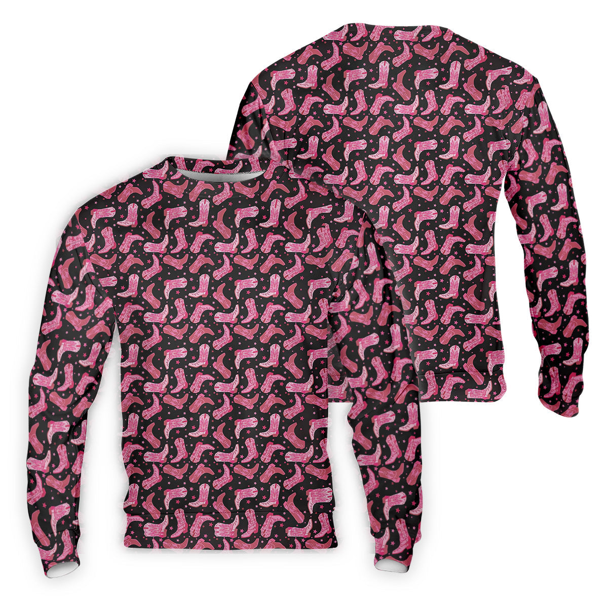 Pink Cowboy Golf Shirt, Western Golf Shirt, Men's Long Seeve Golf Shirts, Golf Gifts For Men