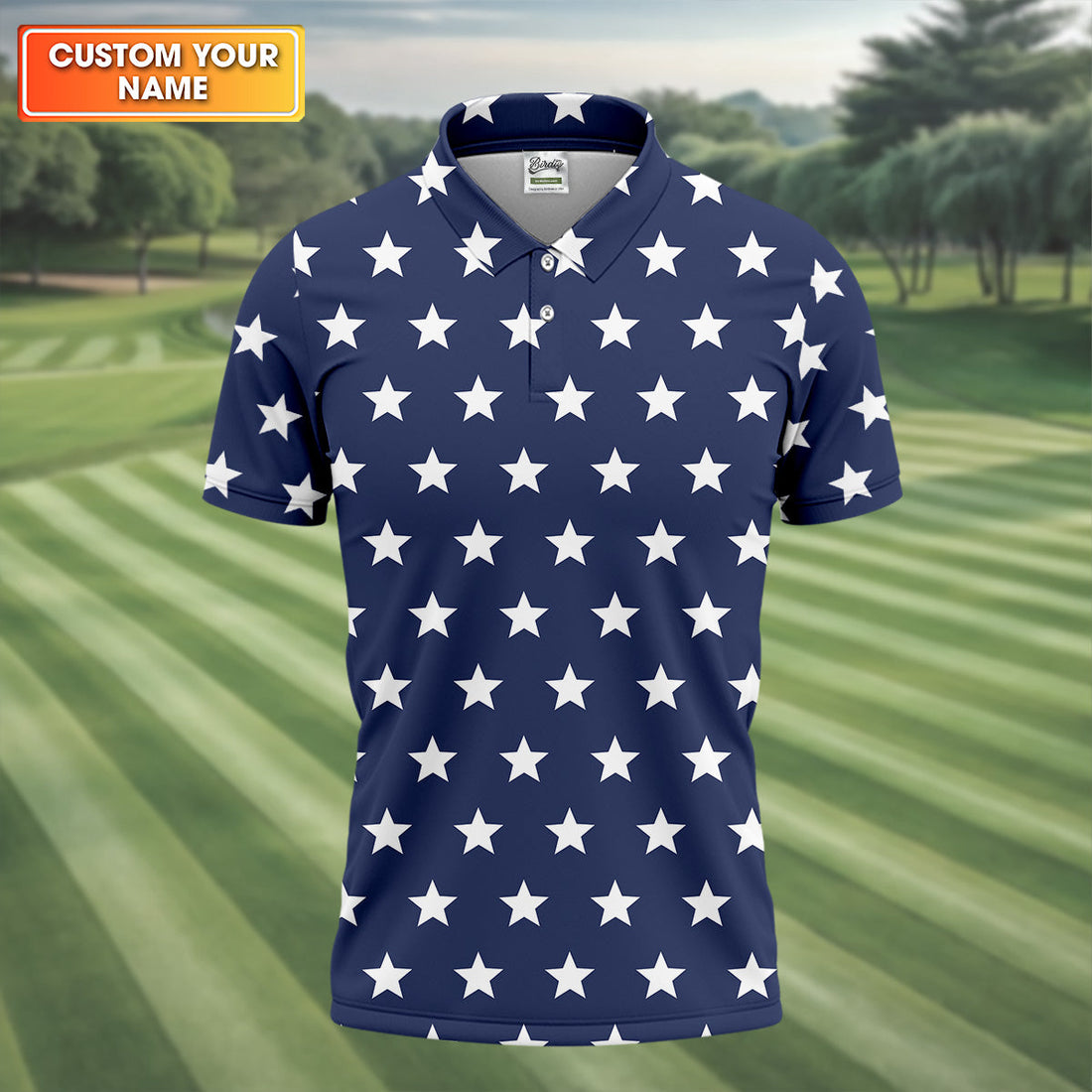 Star Spangled Men Polo, Mens Golf Polo Shirts, Golf Accessories For Men, Golf Gift For Men