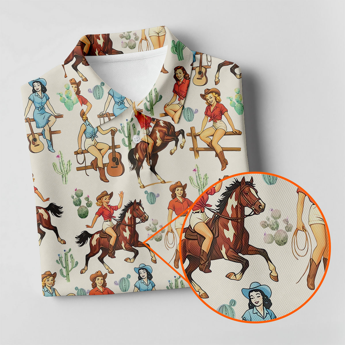 Cowgirl Sleeveless Golf Shirts, Western Golf Shirts Women, Custom Ladies Golf Shirt