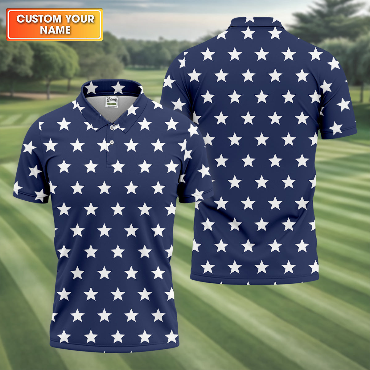Star Spangled Men Polo, Mens Golf Polo Shirts, Golf Accessories For Men, Golf Gift For Men