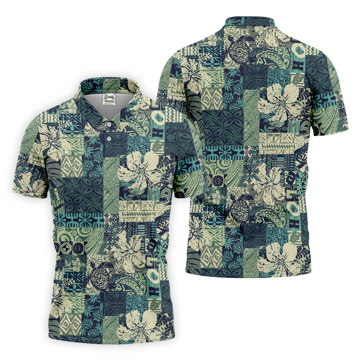 Tribal Aztec Tropical Golf Shirt, Hawaiian Golf Shirts, Mens Golf Polo Shirts, Golf Gift For Men