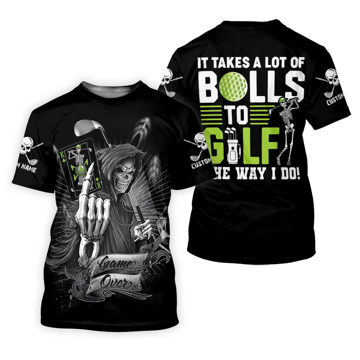 It Takes a Lot of Balls to Golf the Way I Do Funny Skeleton Ladies Golf Tops, Cool Golf Gifts, Golfing Apparel