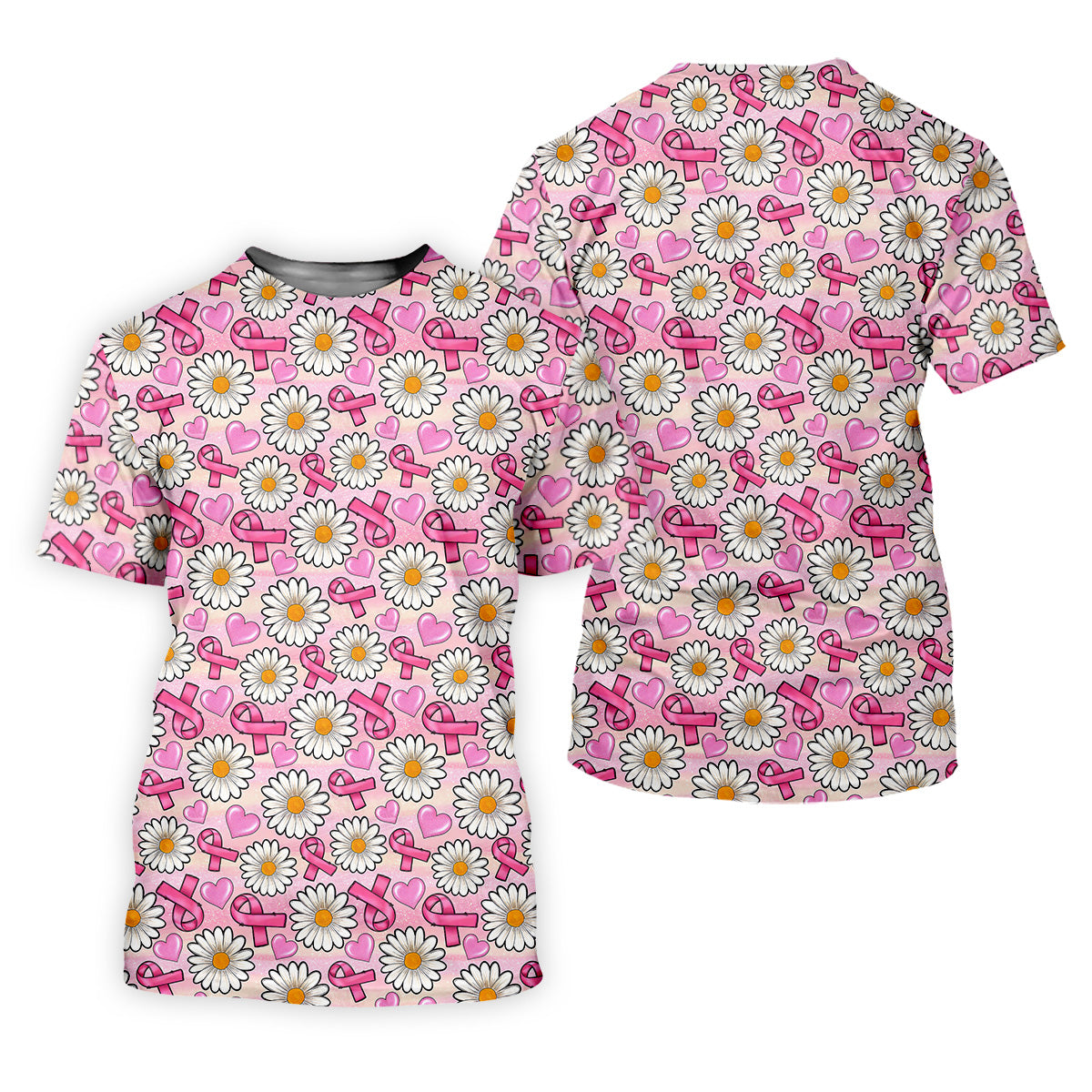 Daisy Pink Breast Cancer Golf Shirt, Mens Golf Polo Shirts, White Polo Shirt Mens, Golfing Apparel