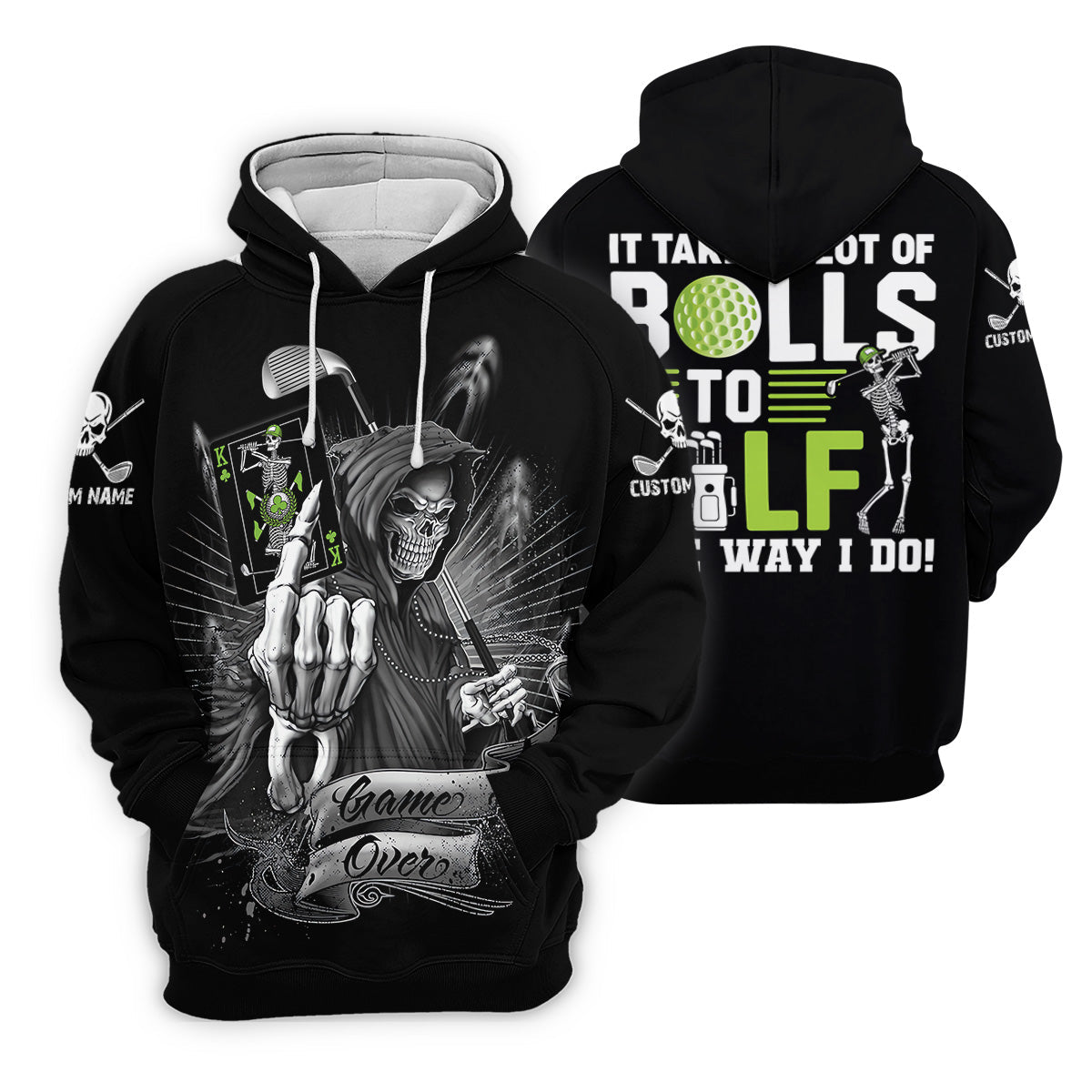 It Takes a Lot of Balls to Golf the Way I Do Funny Skeleton Ladies Golf Tops, Cool Golf Gifts, Golfing Apparel
