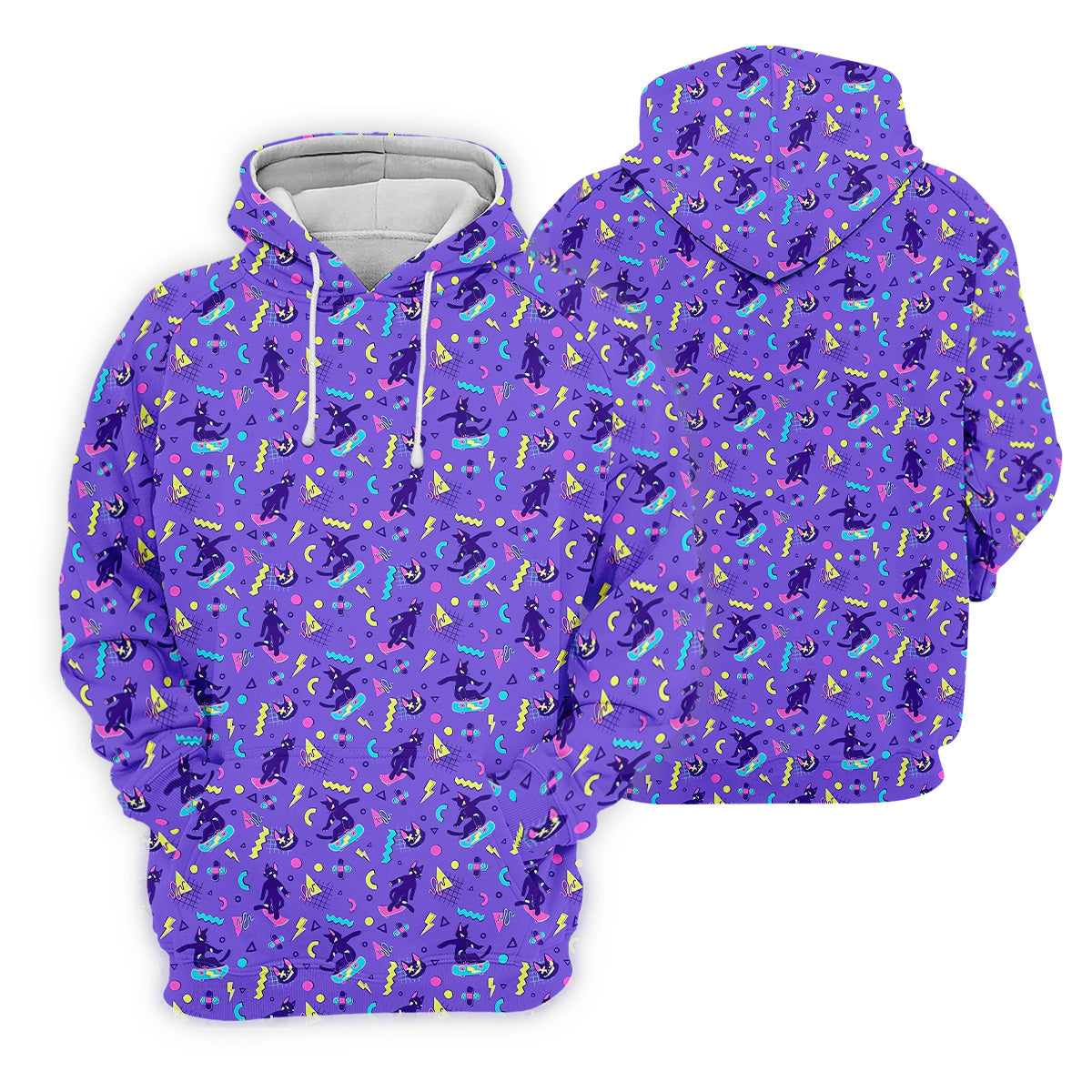 SK8R CAT Patterned Golf Polos, Fun Womens Golf Shirts, Ladies Sleeveless Golf Shirts, Ladies Golf Shirts