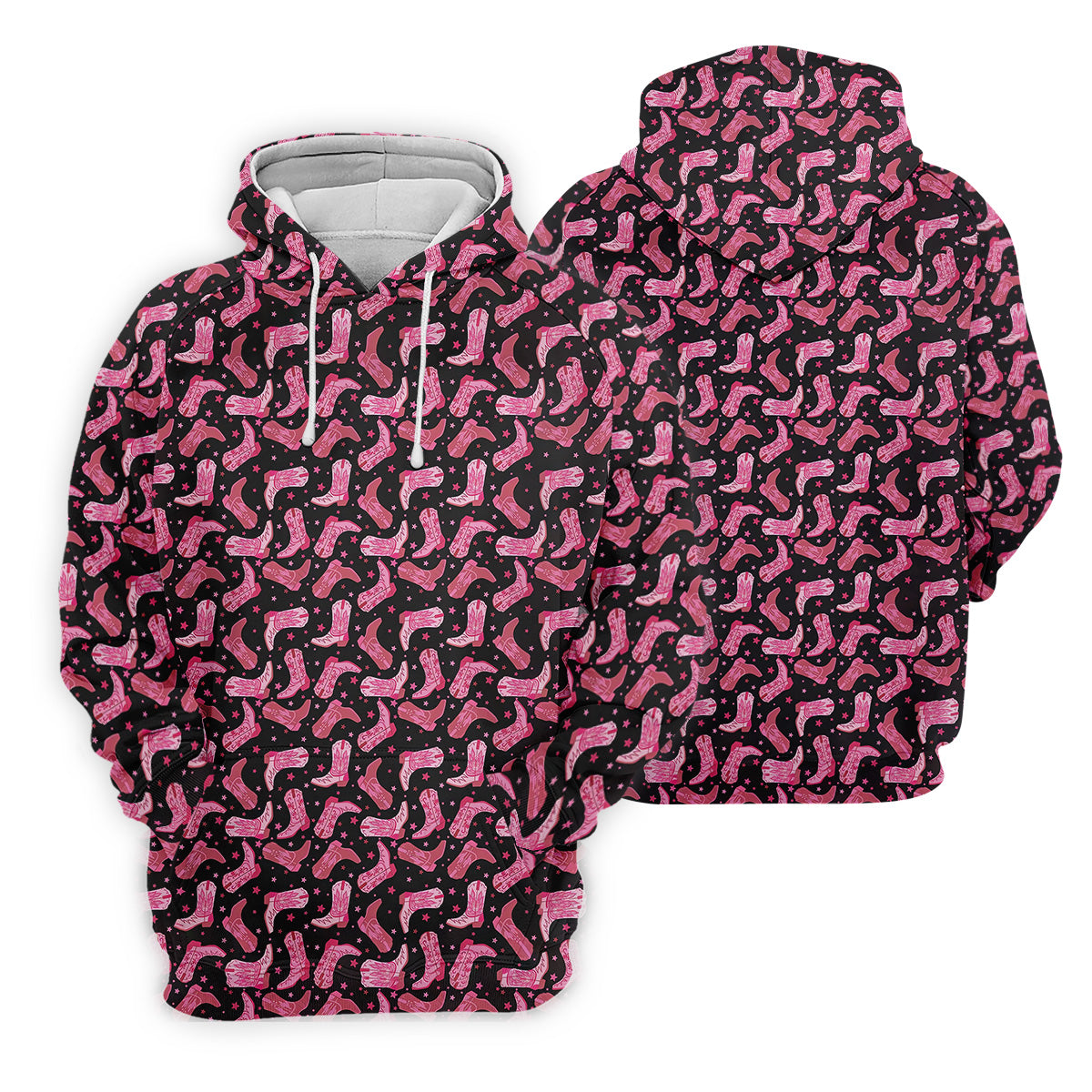 Pink Cowboy Golf Shirt, Western Golf Shirt, Men's Long Seeve Golf Shirts, Golf Gifts For Men