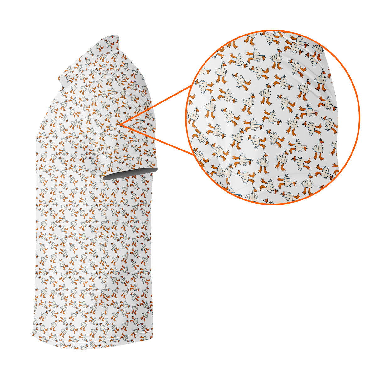 Middle Finger Duck Patterned Golf Polos, Mens Funny Golf Shirts, Mens Golf Polo Shirts, Funny Golf Shirt