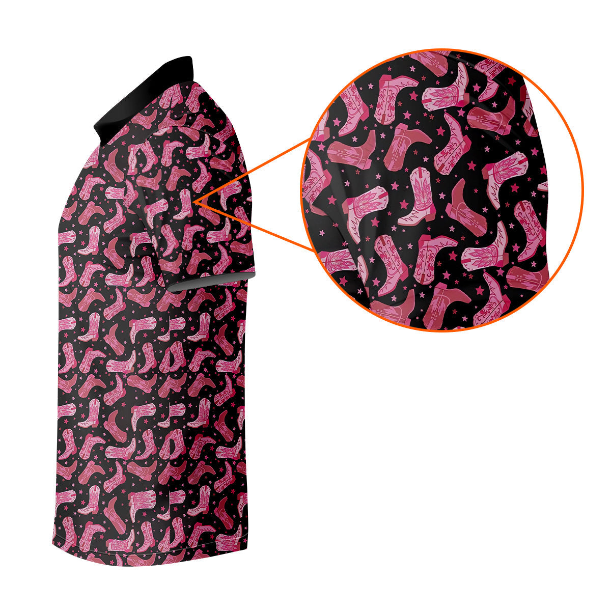 Pink Cowboy Golf Shirt, Western Golf Shirt, Men's Long Seeve Golf Shirts, Golf Gifts For Men