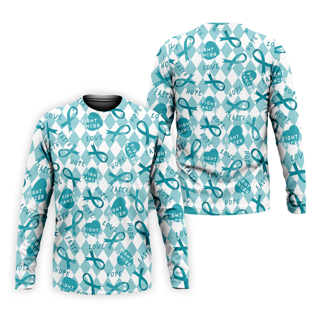 Ovarian Cancer Awareness Teal Ribbon Golf Tops For Men, Cancer Awareness Shirt, Golfing Apparel