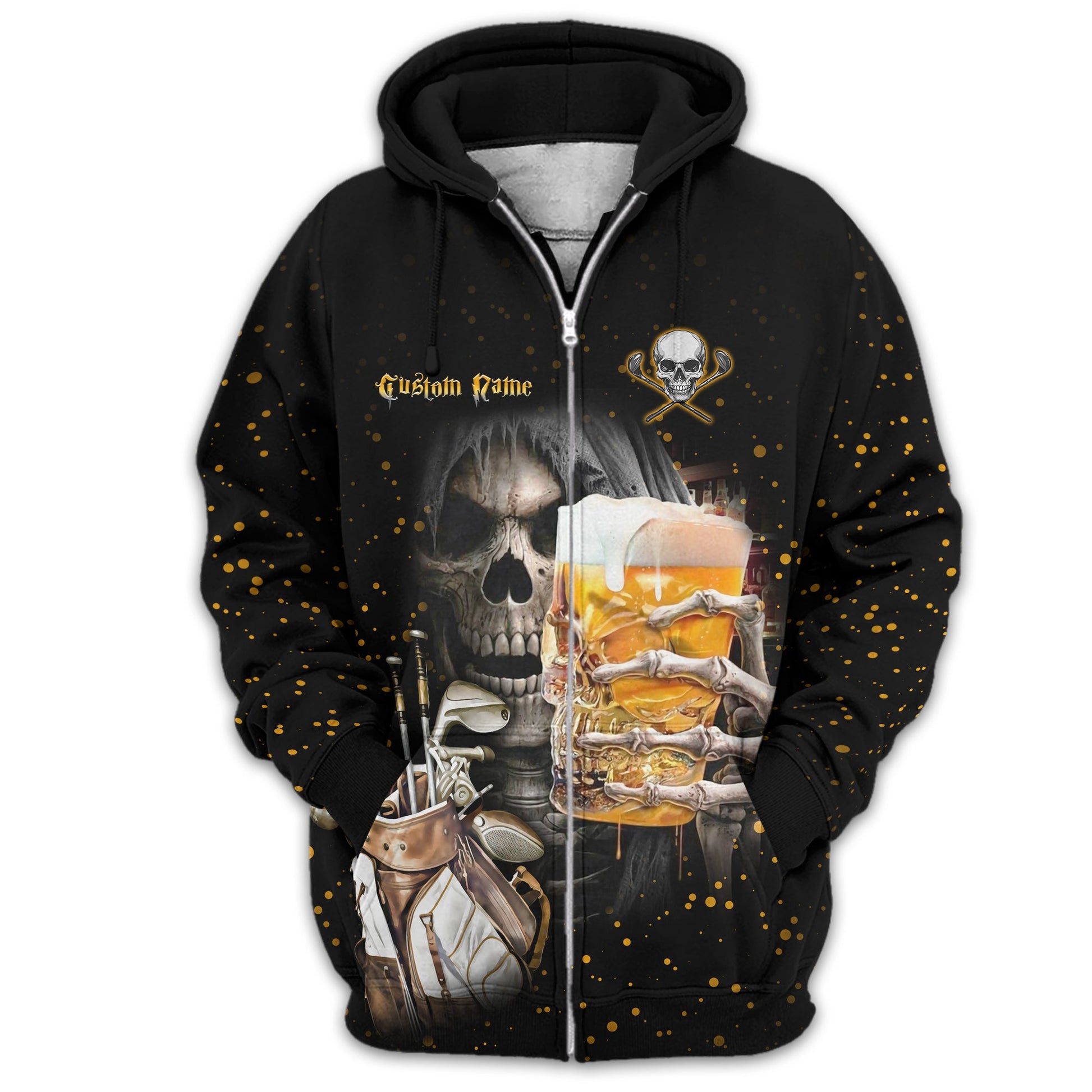 Golf And Beer Personalized Polo Golf Shirt, Gift For Golfers, Golf Gift Ideas