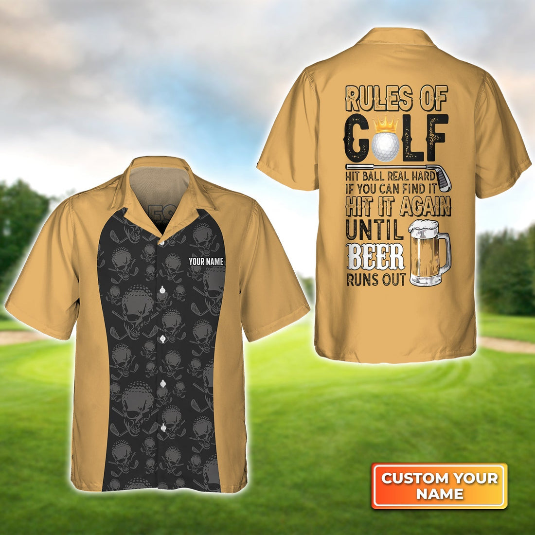 Rules of Golf - Personalized Name 3D Hawaiian Shirt Gift For Golfer