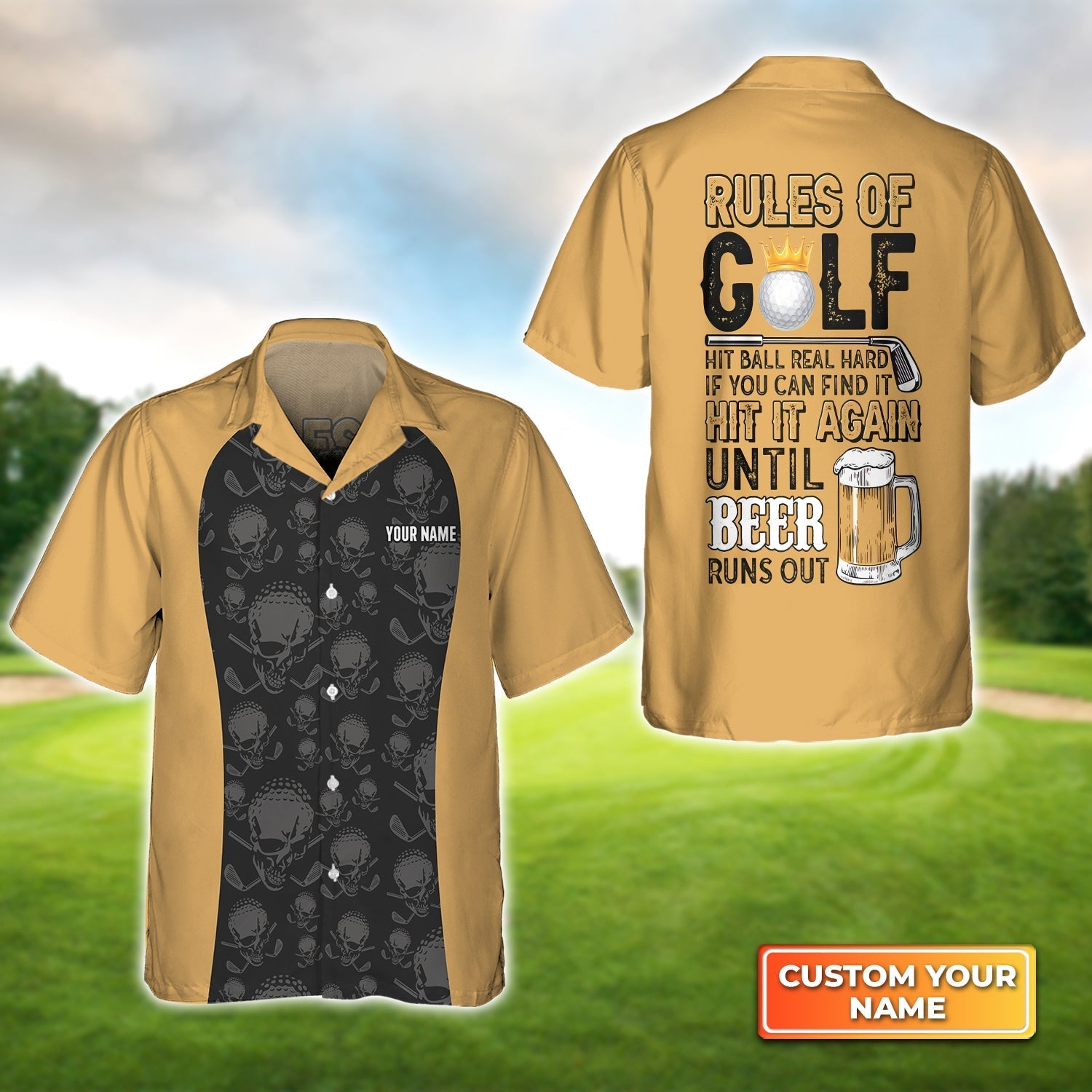 Rules of Golf - Personalized Name 3D Hawaiian Shirt Gift For Golfer