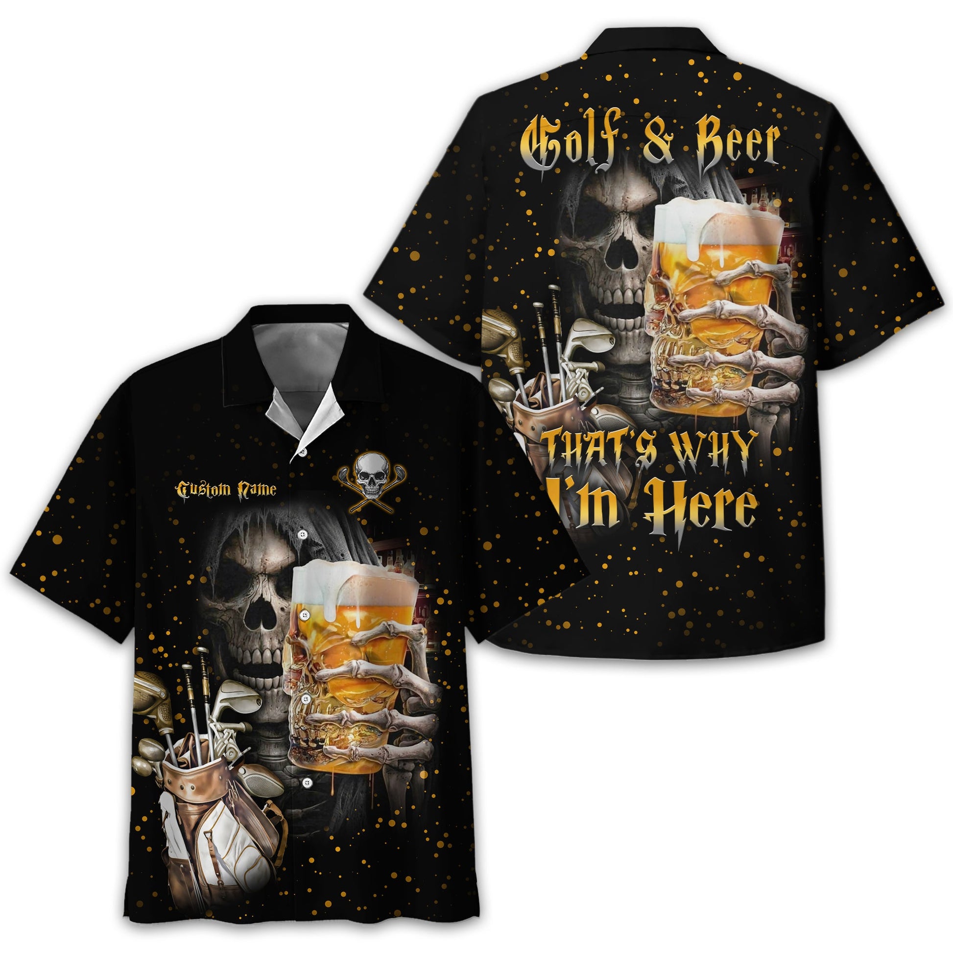 Golf And Beer Personalized Polo Golf Shirt, Gift For Golfers, Golf Gift Ideas