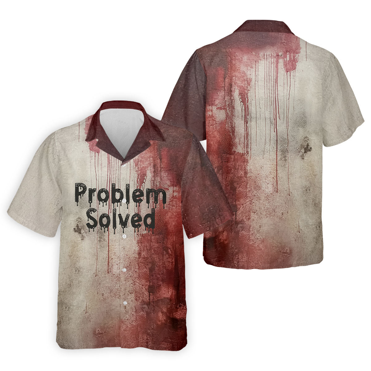 Bloody Problem Solved Men's Golf Shirts, Halloween Golf Shirt, Halloween Theme Shirts, Fun Golf Shirts For Mens