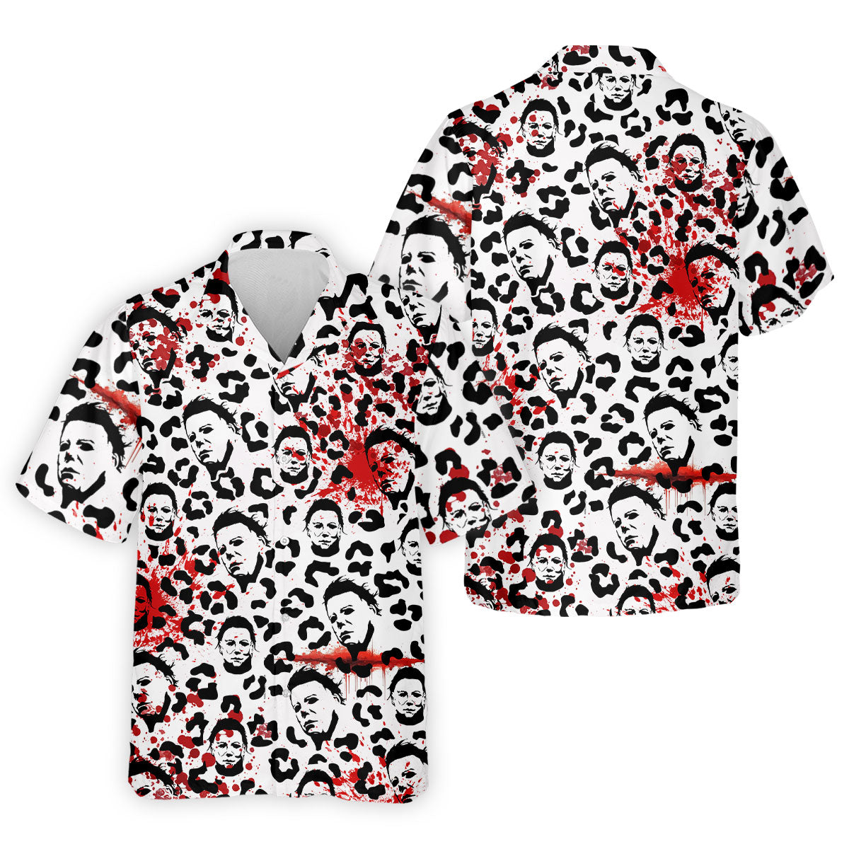 Michael Leopard Men's Golf Shirts, Horror Character Shirt, Halloween Golf Shirt, Fun Golf Shirts For Mens