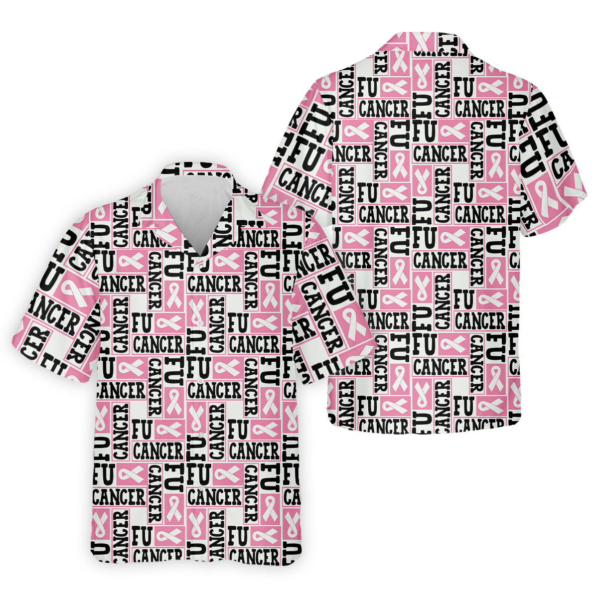 Fu Cancer Funny Men Golf Shirt, Breast Cancer Awareness Shirt, Pink Golf Shirt, Golf Shirts For Men