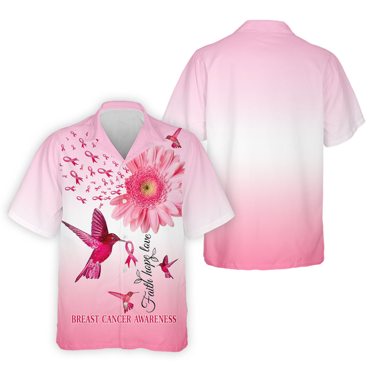 Faith Hope Love Breast Cancer Men's Golf Shirt, Breast Cancer Awareness Shirt, Pink Golf Shirt, Golf Shirts For Men
