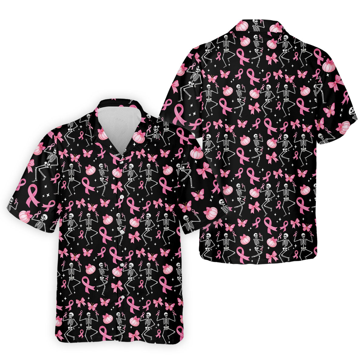 Funny Skeleton Breast Cancer Men's Golf Shirt, Breast Cancer Awareness Shirt, Golf Gift For Men