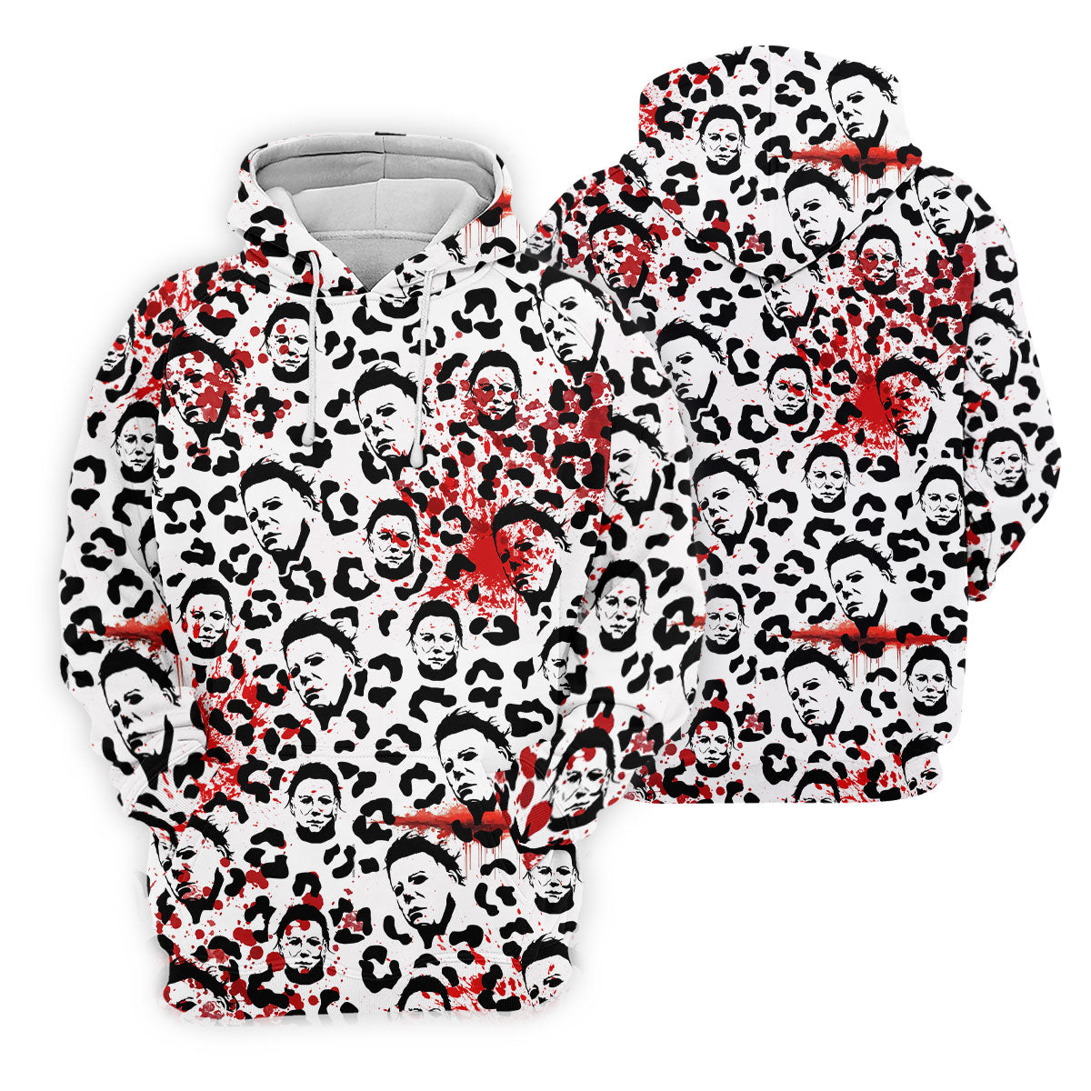 Michael Leopard Men's Golf Shirts, Horror Character Shirt, Halloween Golf Shirt, Fun Golf Shirts For Mens