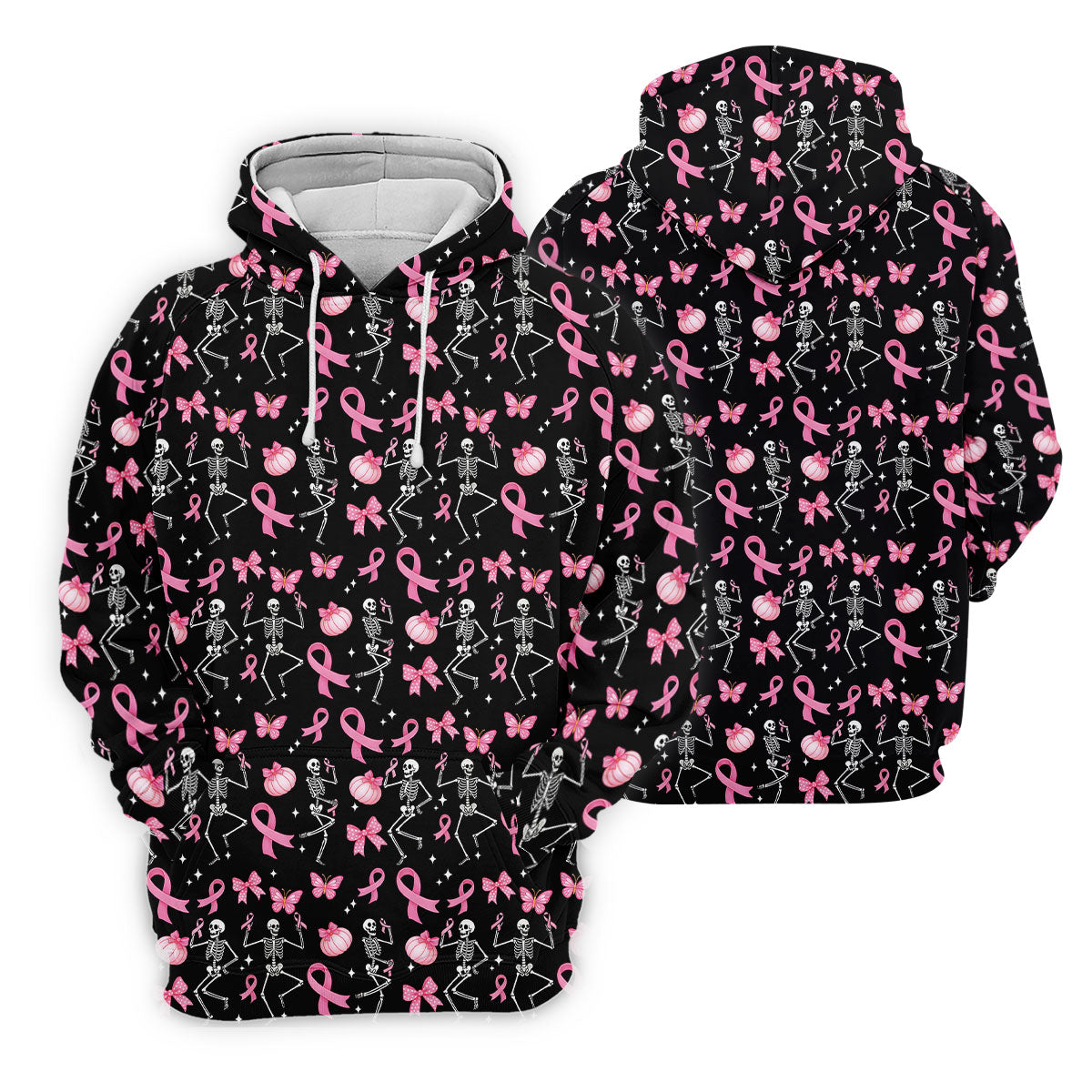 Funny Skeleton Breast Cancer Men's Golf Shirt, Breast Cancer Awareness Shirt, Golf Gift For Men
