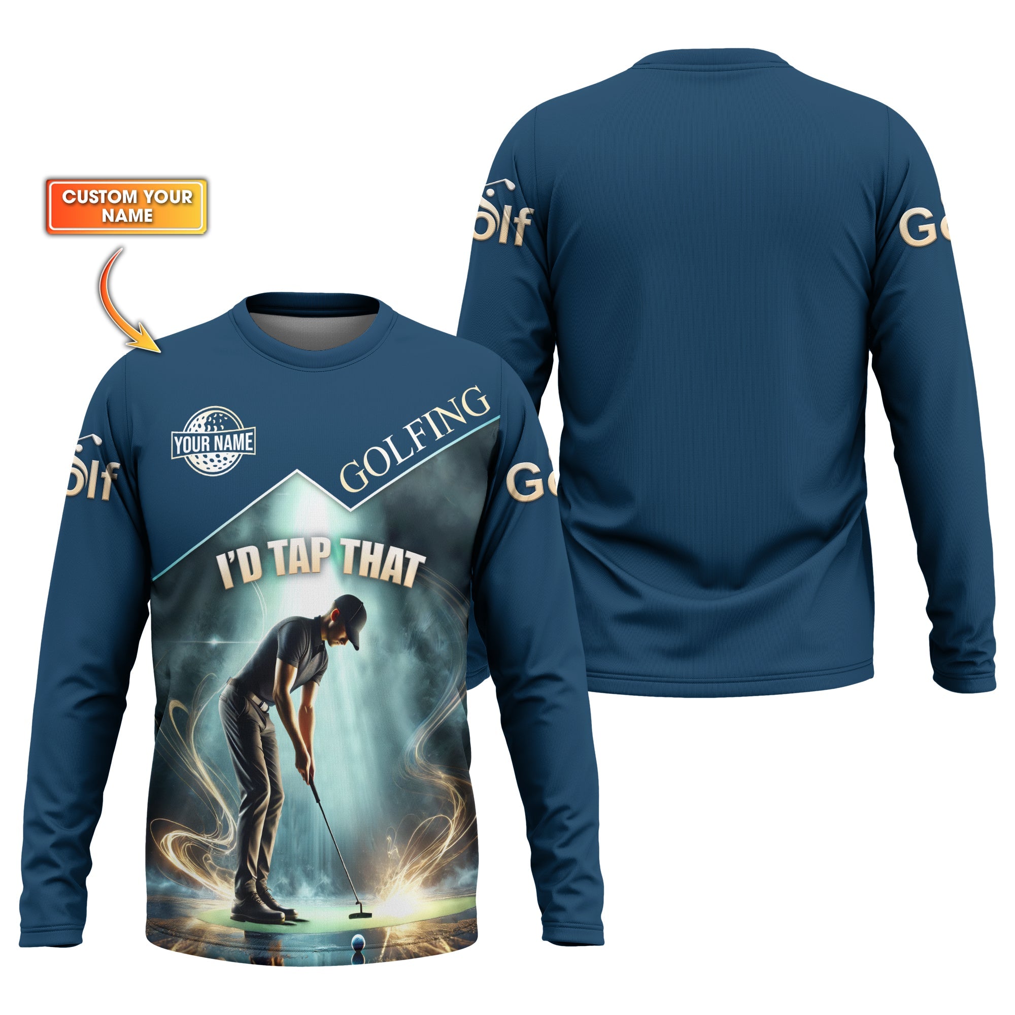I'd Tap That Custom Golf Polo Shirt, Gift For Golfers, Golf Gift For Men