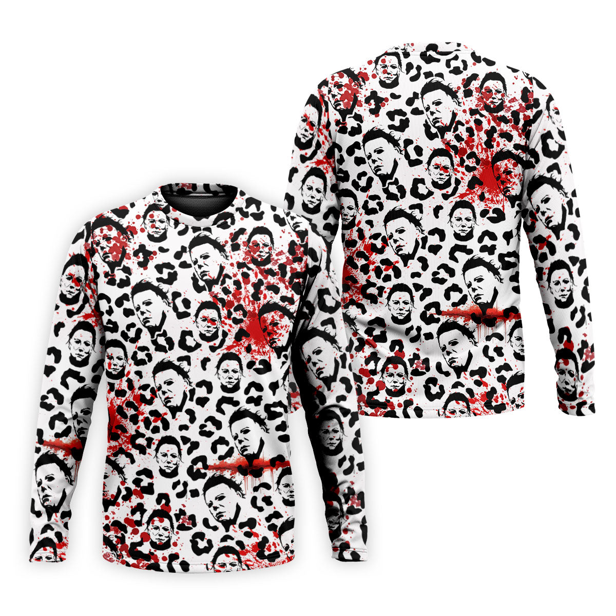 Michael Leopard Men's Golf Shirts, Horror Character Shirt, Halloween Golf Shirt, Fun Golf Shirts For Mens