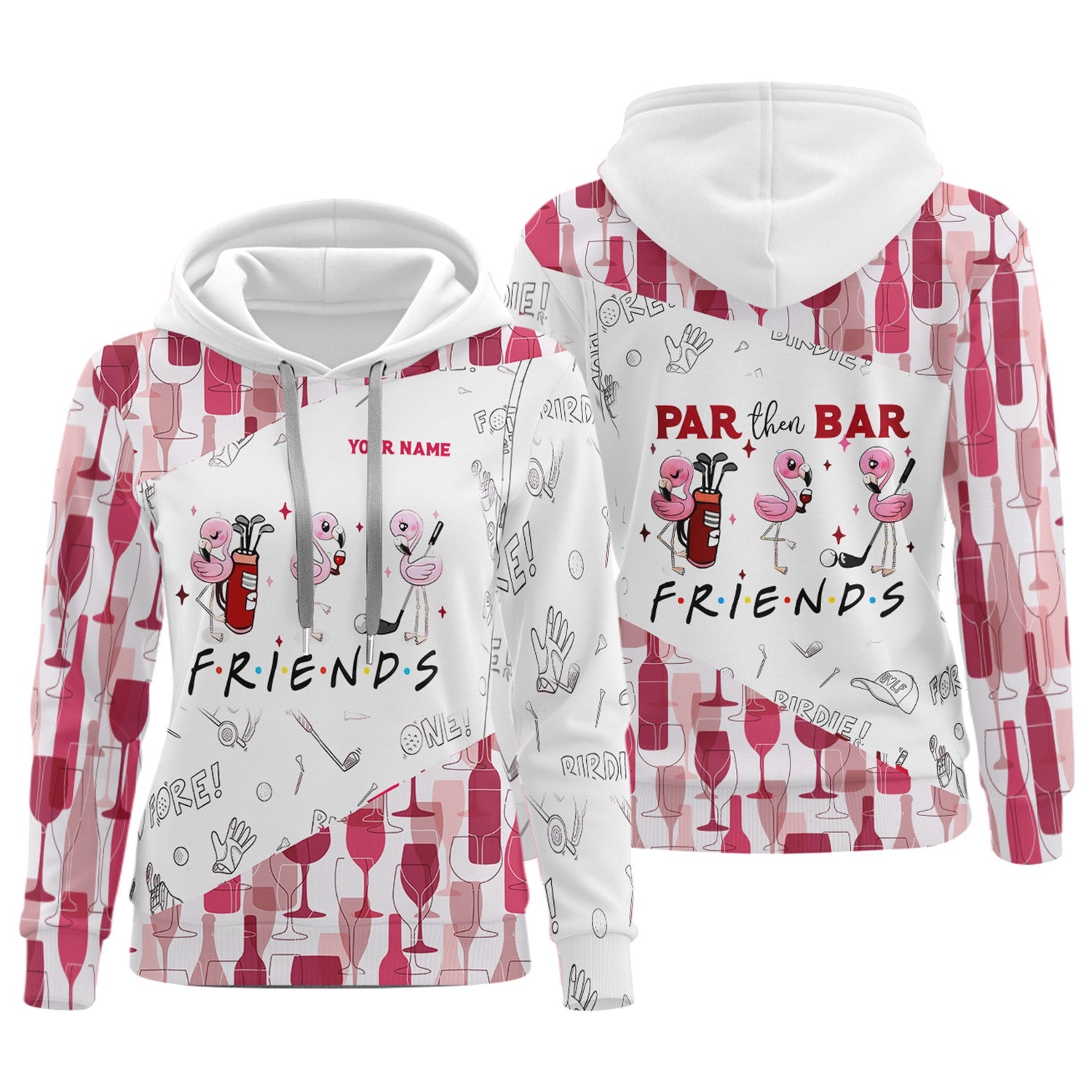 Par Then Bar Custom Funny Long Sleeve Polos Womens, Ladies Golf Polos