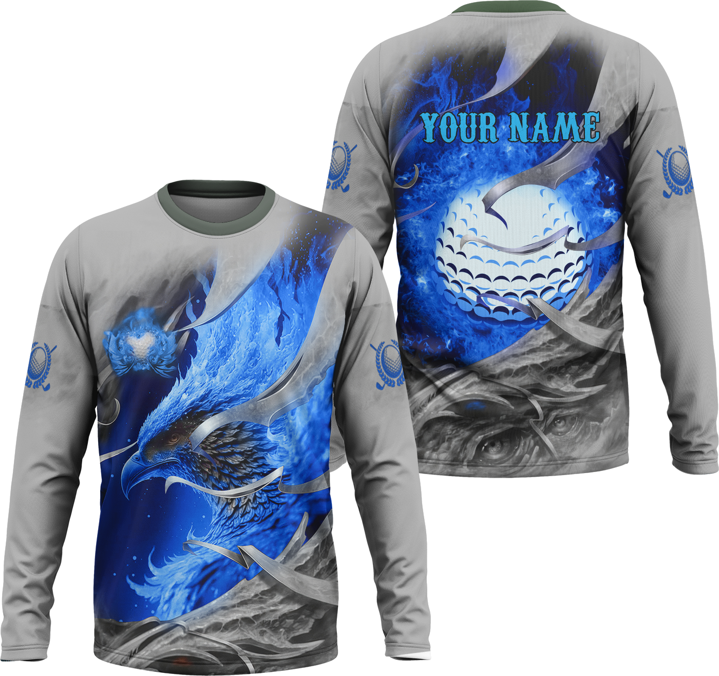 Blue Phoenix Custom Golf Polo Shirt, Golf Apparel, Golf Gift For Men