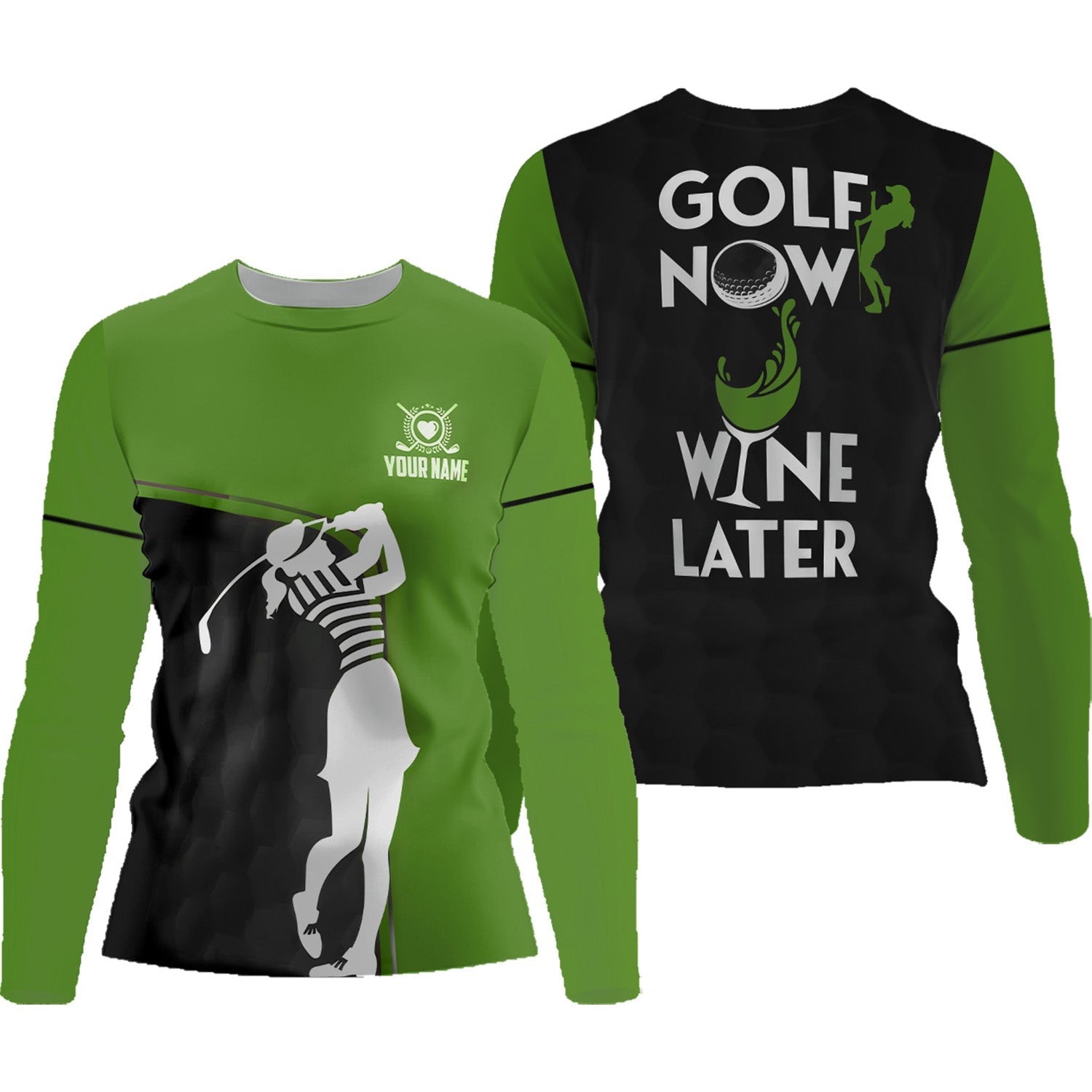 Golf Now Wine Later Custom Womens Golf Polo Shirt, Golfing Apparel, Womens Golf Gifts