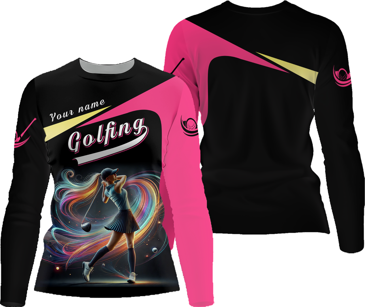 Colorful Swing Shirt, Golfing Custom Womens Golf Polo Shirt, Funny Golf Shirt, Gift For Golfers