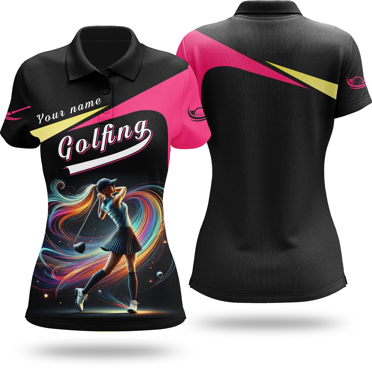 Colorful Swing Shirt, Golfing Custom Womens Golf Polo Shirt, Funny Golf Shirt, Gift For Golfers