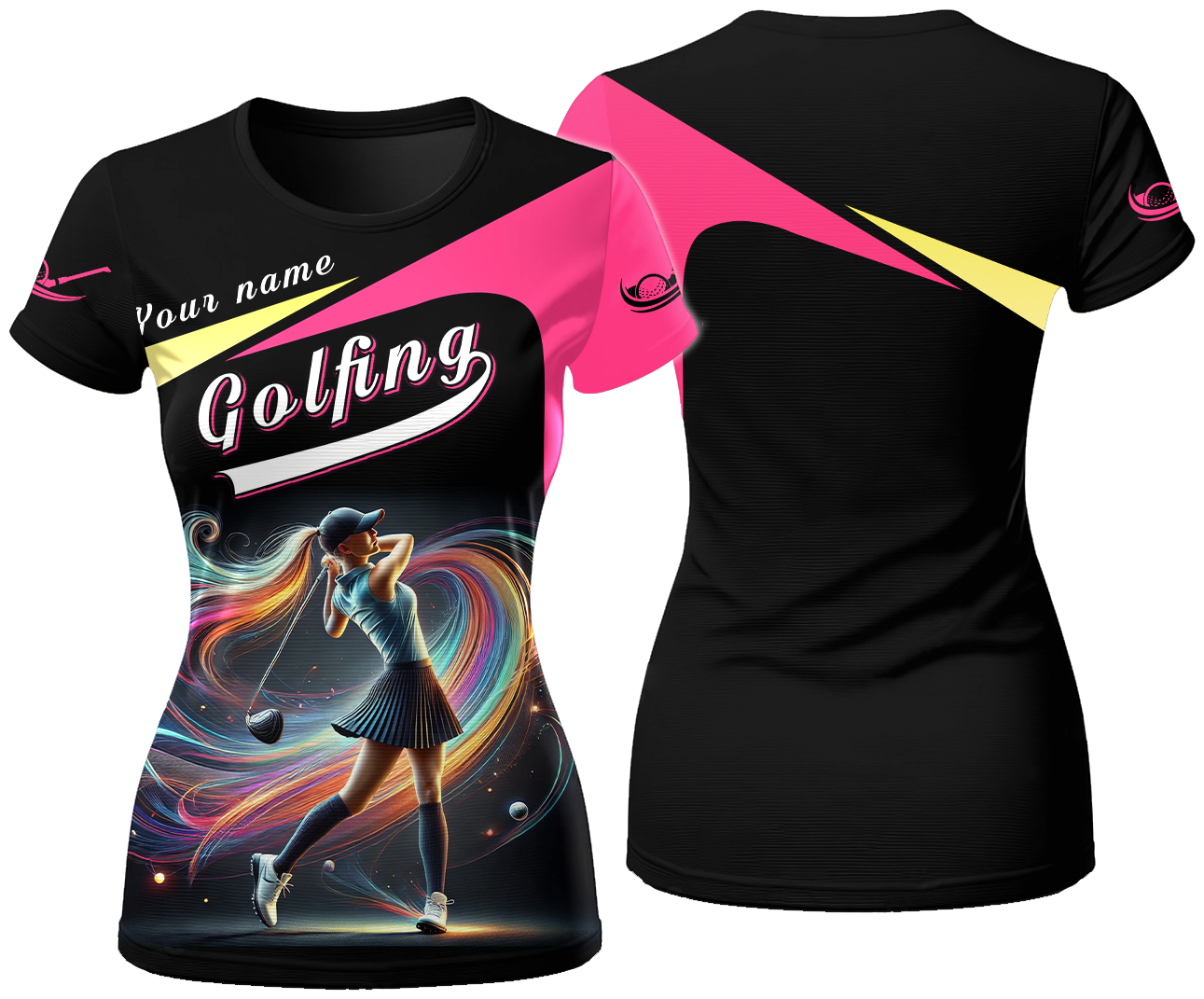 Colorful Swing Shirt, Golfing Custom Womens Golf Polo Shirt, Funny Golf Shirt, Gift For Golfers