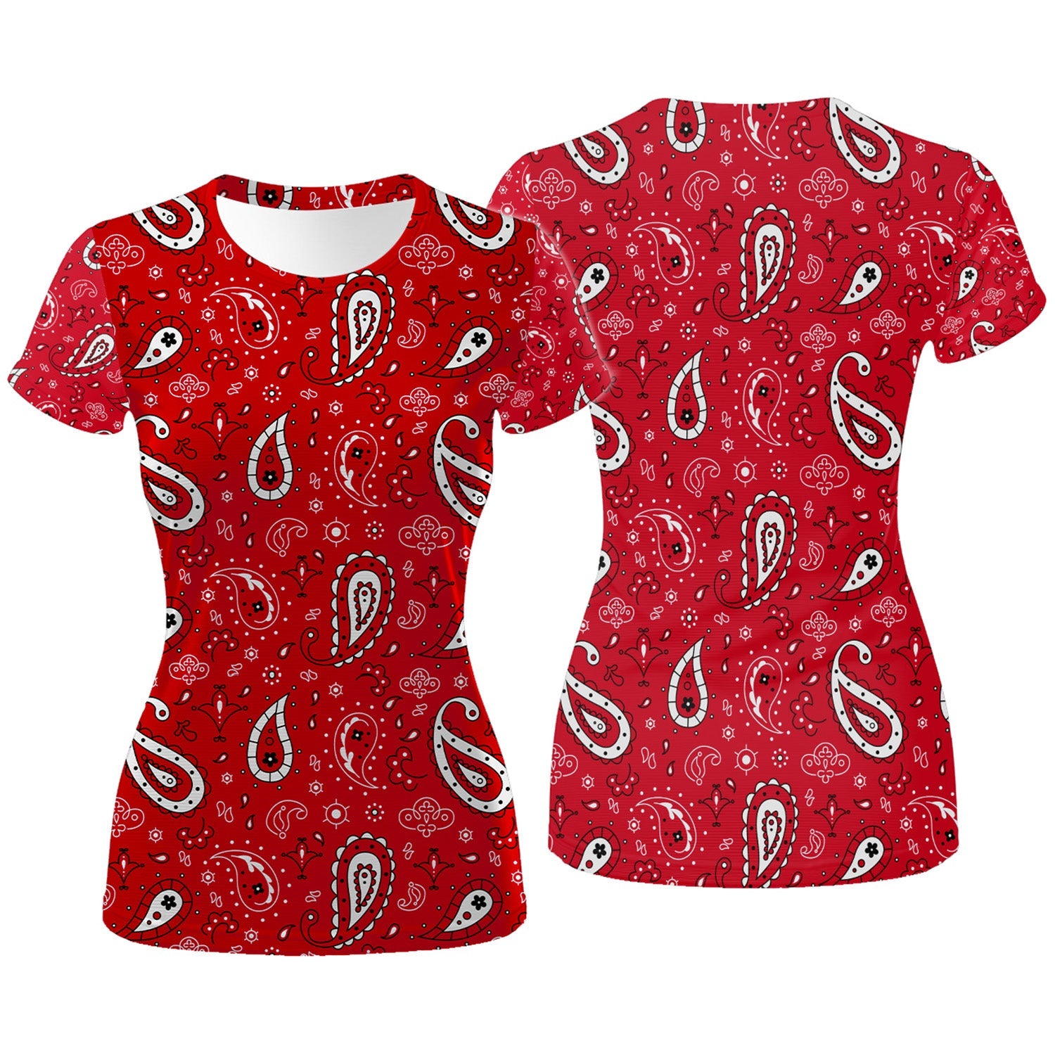 Paisley Bandana Womens Golf Polo Shirt, Custom Ladies Golf Shirt