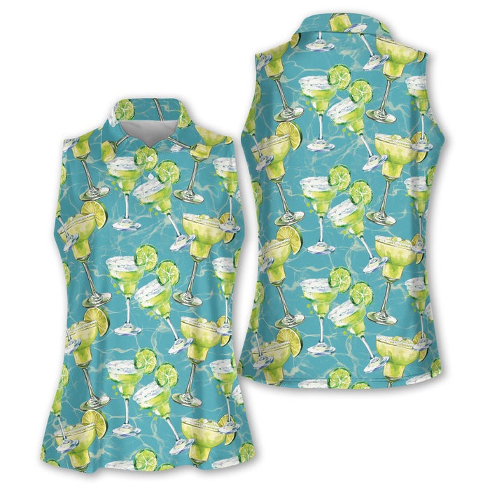 Margarita Golf Shirt For Women, Cocktail Golf Shirt For Women, Womens Sleeveless Golf Shirts