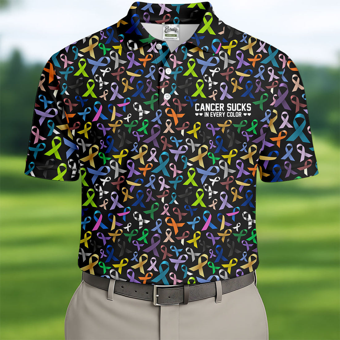 Cancer Sucks In Every Color Golf Tops For Men, Mens Golf Polo Shirts, Cancer Awareness Shirt, Cancer Survivor Shirt
