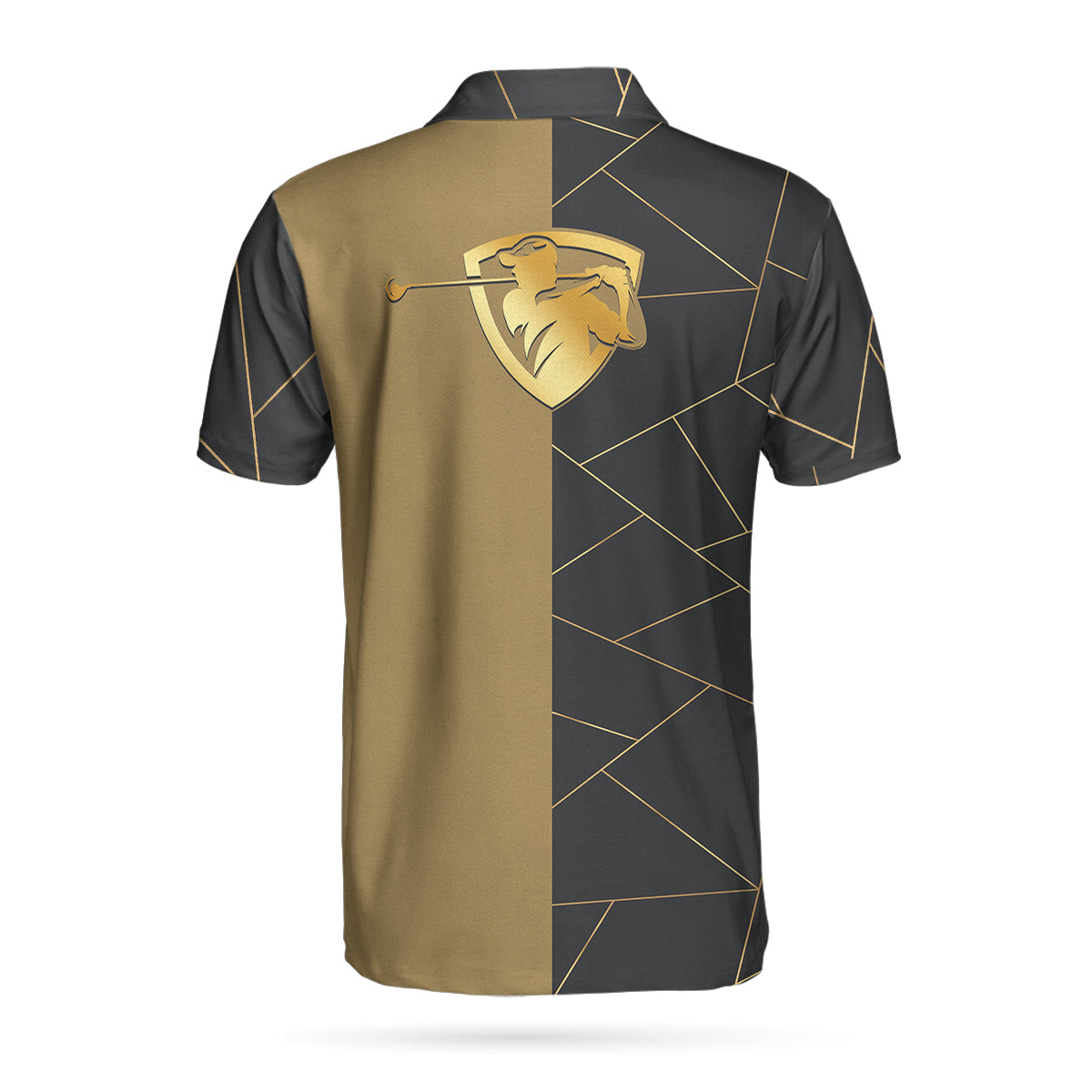 Golden Line Golf Polo Shirt, Golfing Apparel, Golf Clothing, Mens Golf Gift