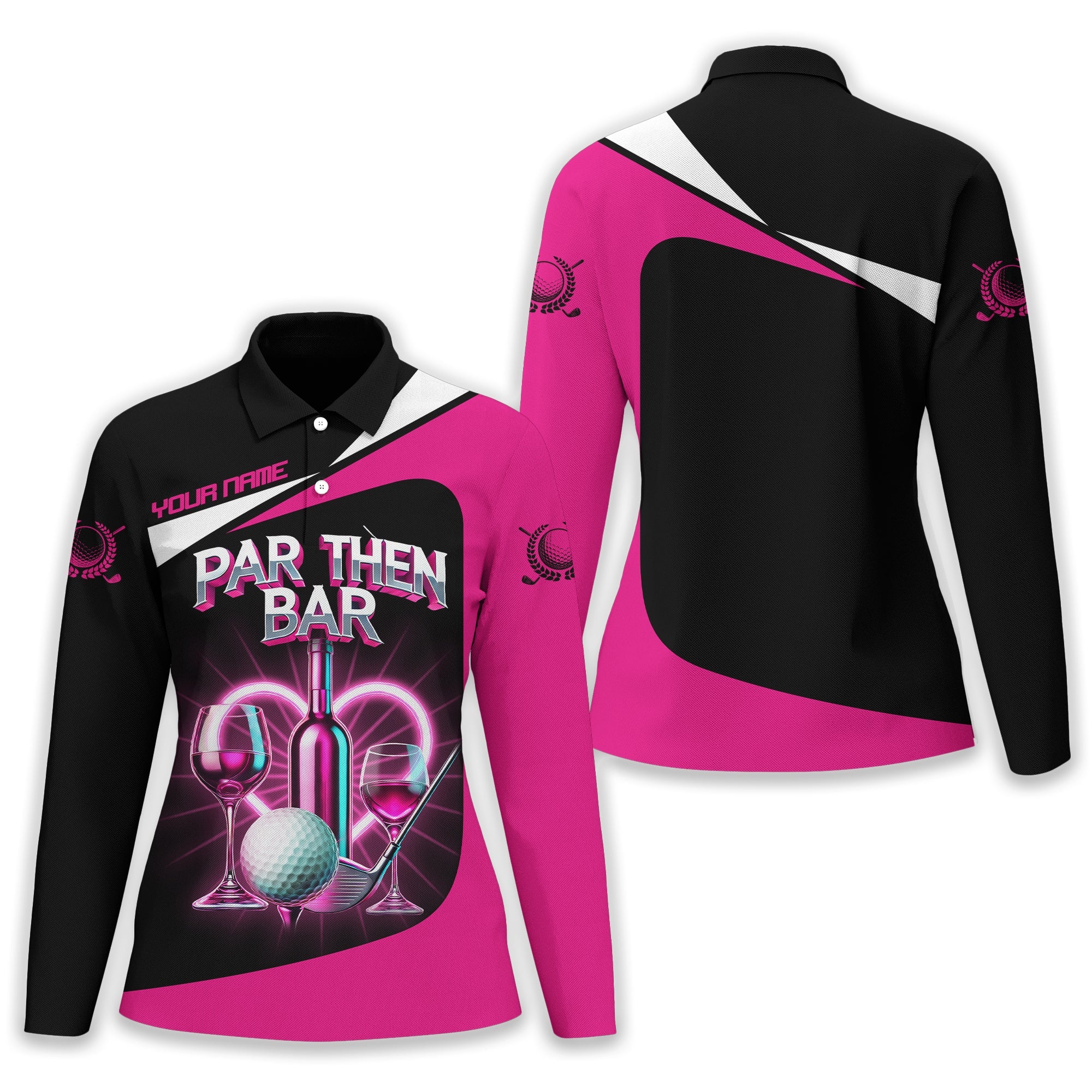 Par Then Bar Custom Womens Golf Polo Shirt, Golfing Apparel, Womens Golf Gifts