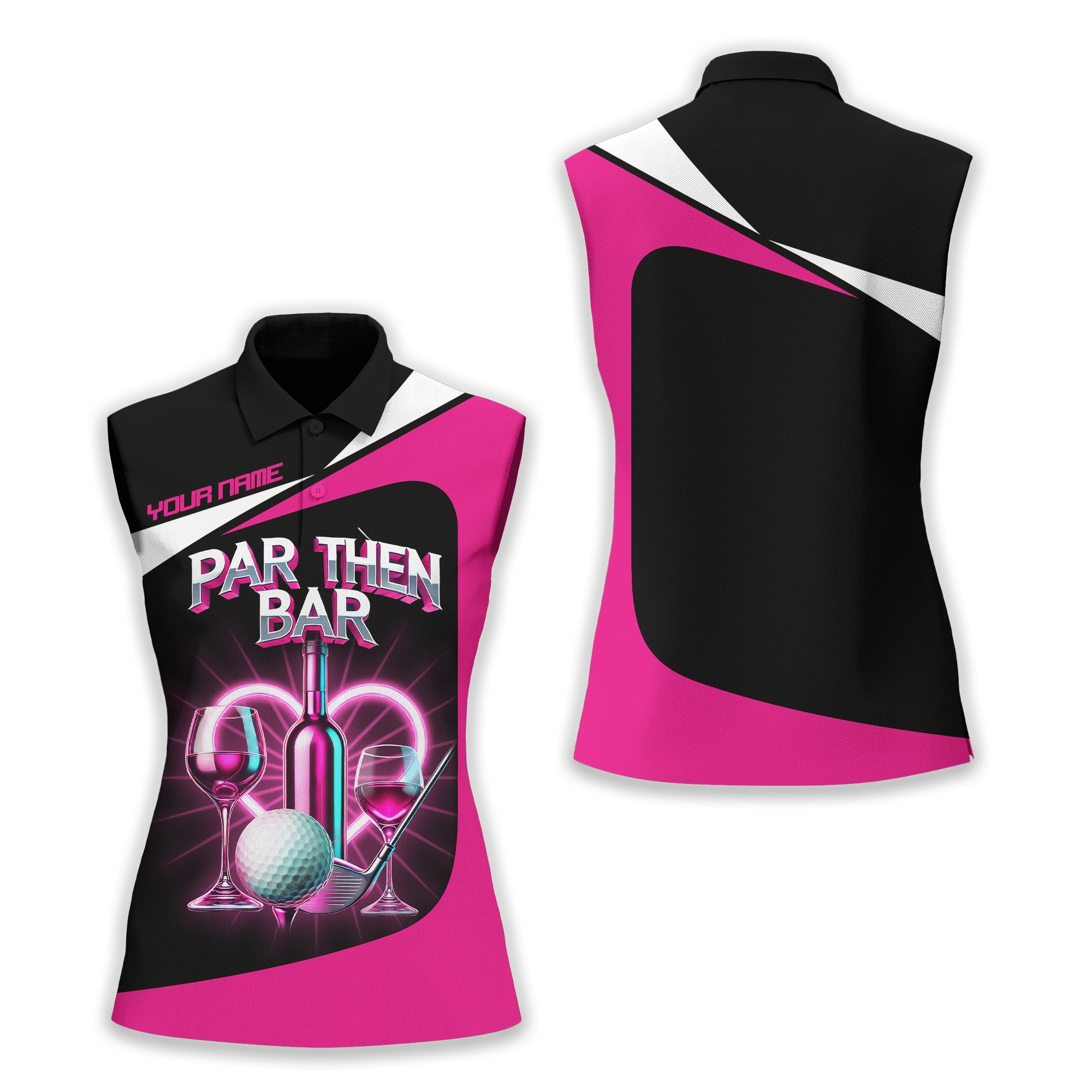 Par Then Bar Custom Womens Golf Polo Shirt, Golfing Apparel, Womens Golf Gifts