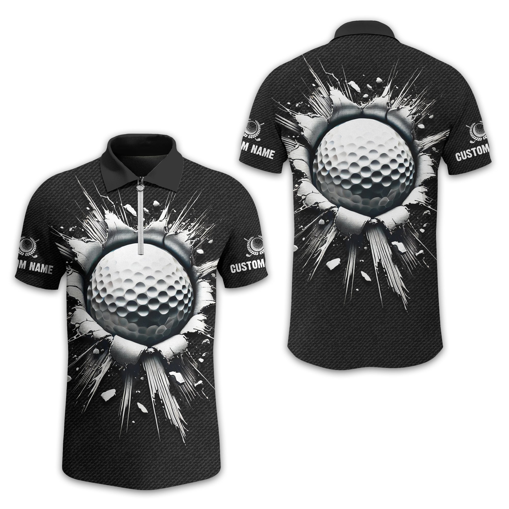 Personalized Black Golf Polo Shirt, Golf Shirt, Gift For Golfers
