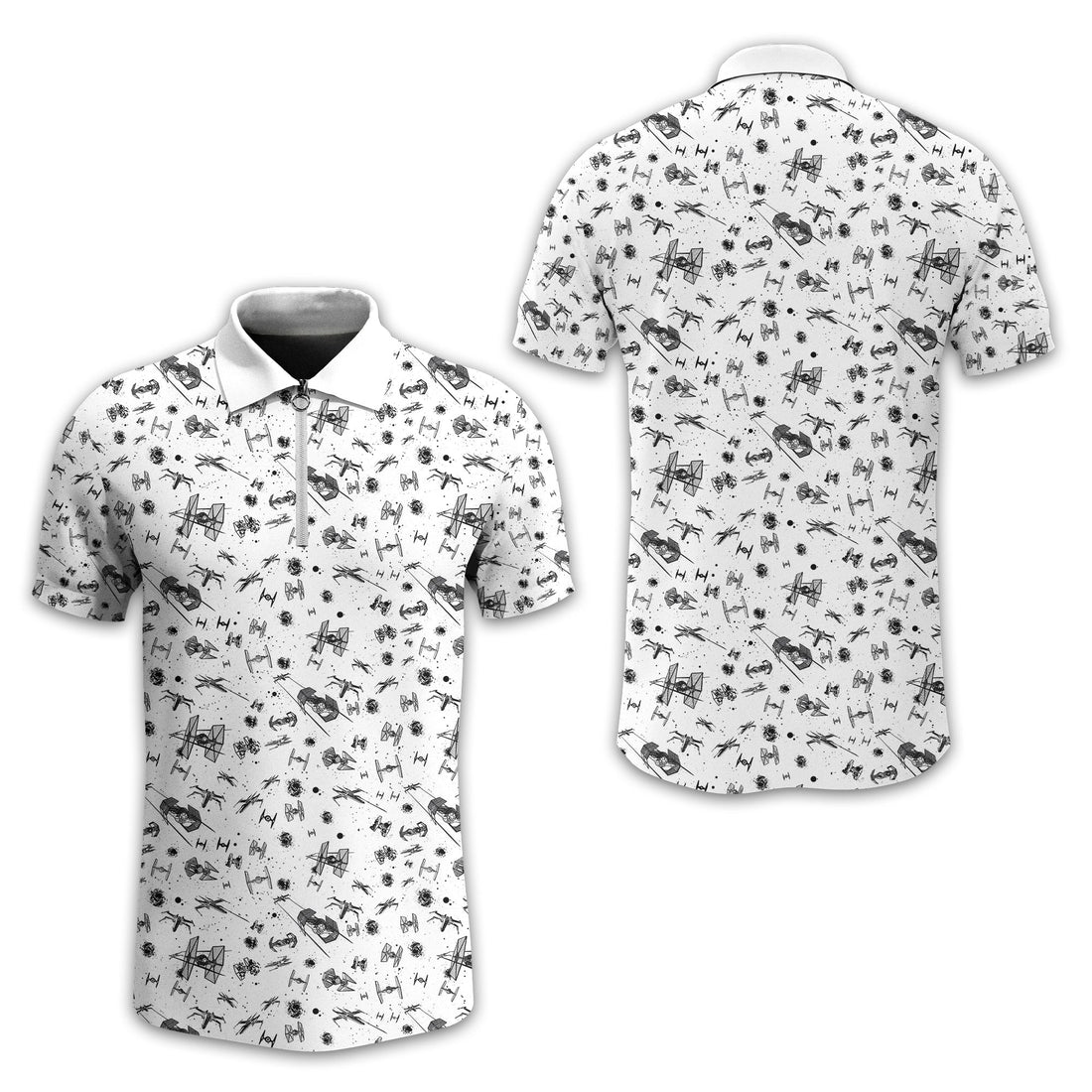 White Galaxy Golf Polo Shirt, Gift For Golfers, Golf Gift For Men