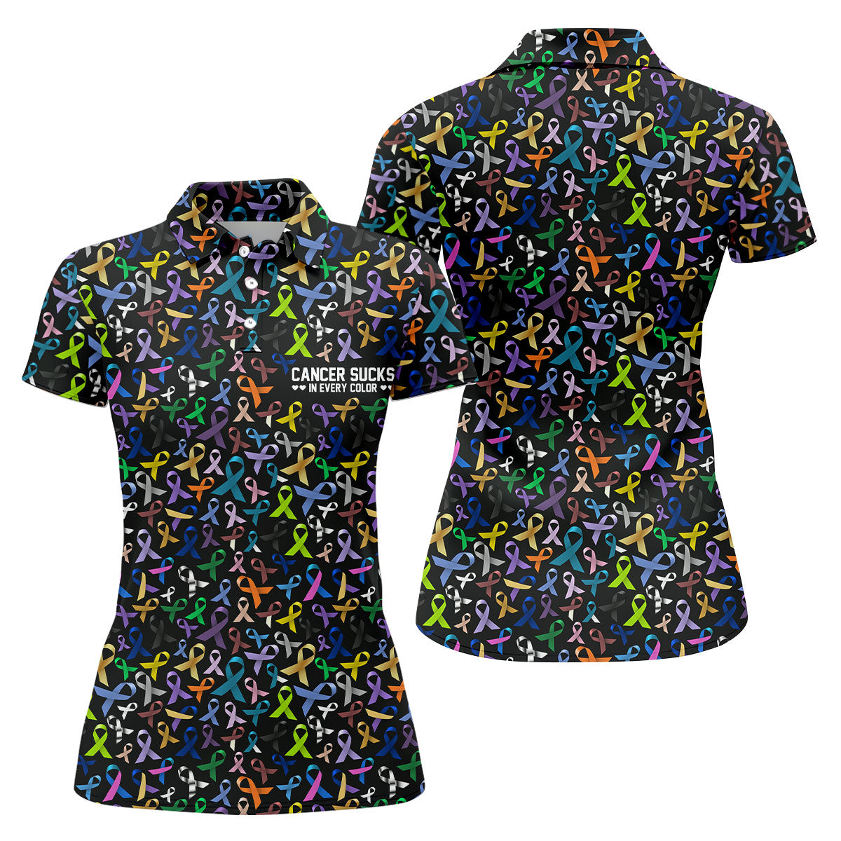 Cancer Sucks In Every Color Golf Shirt, Cancer Awareness Shirt, Couple Golf Shirt, Matching Golf Shirt