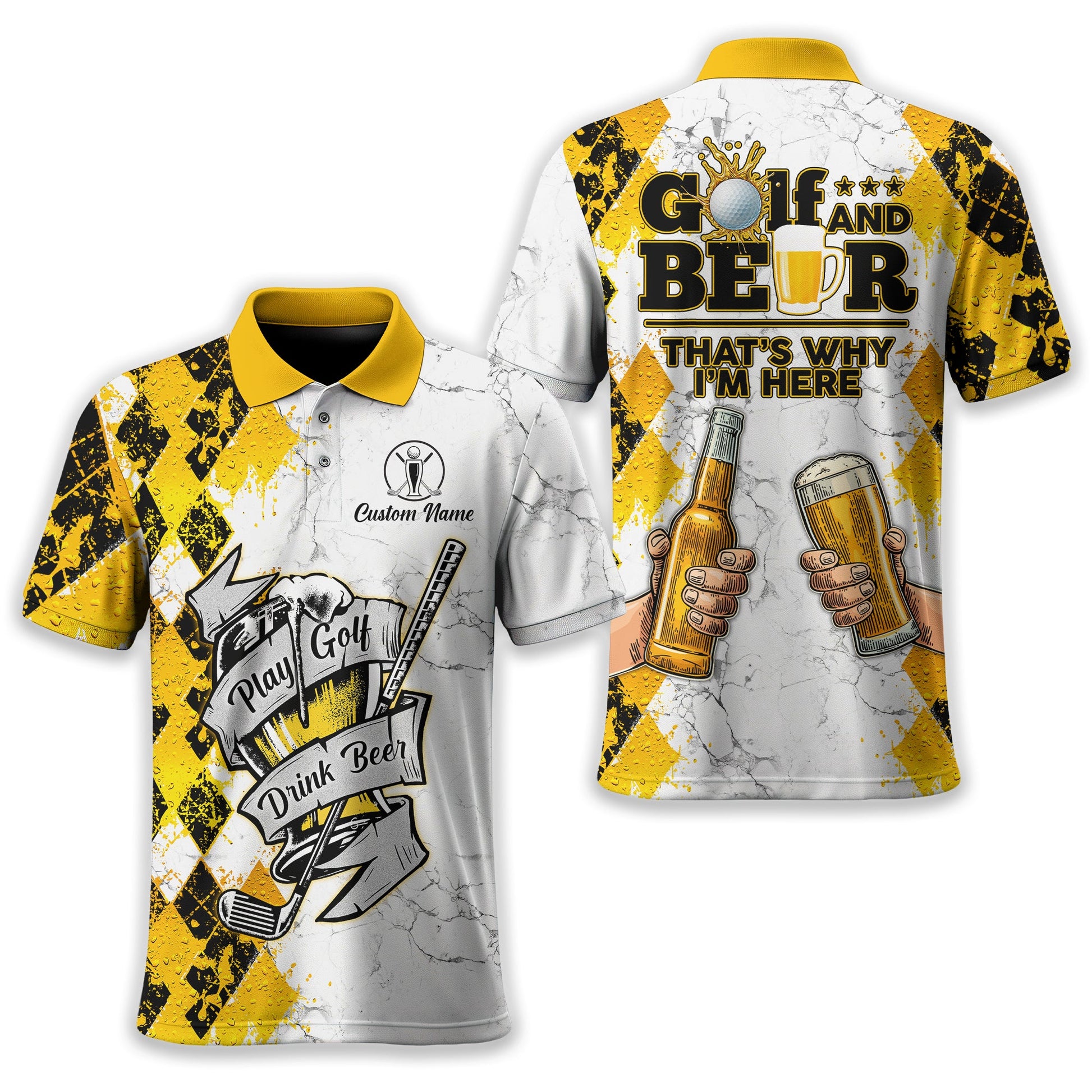 Play Golf Drink Beer Custom Golf Polo Shirt, Funny Golf Shirt, Golf Gift For Men