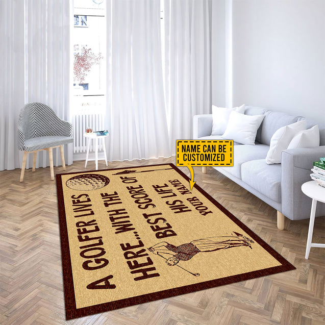 Best Score Of His Life Custom Golf Rug, Gift For Golf Lovers, Golf Decor