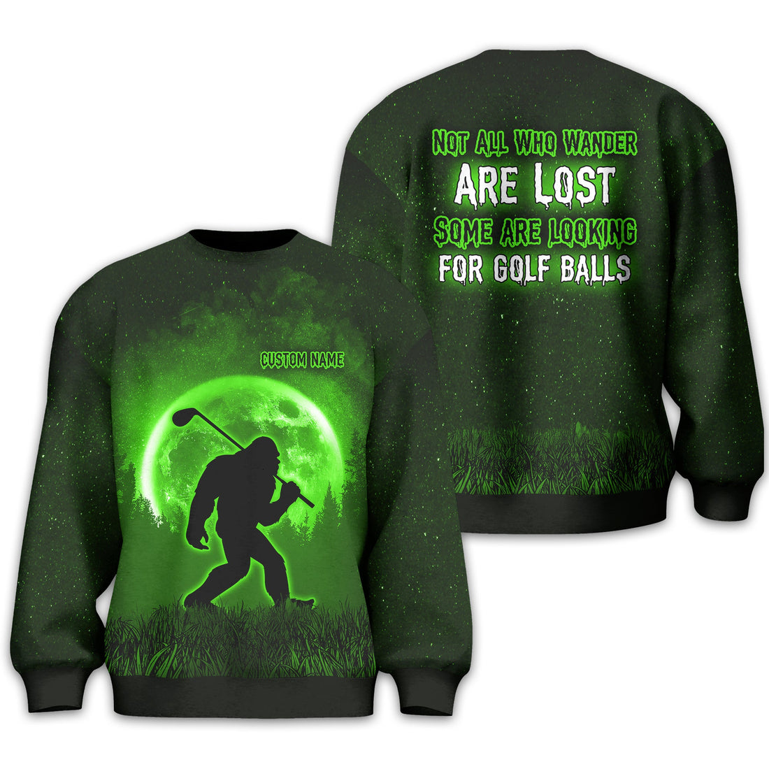 Not All Who Wander Are Lost Bigfoot Custom Golf Shirt, Personalized Golf Shirt, Funny Golf Polo Shirt