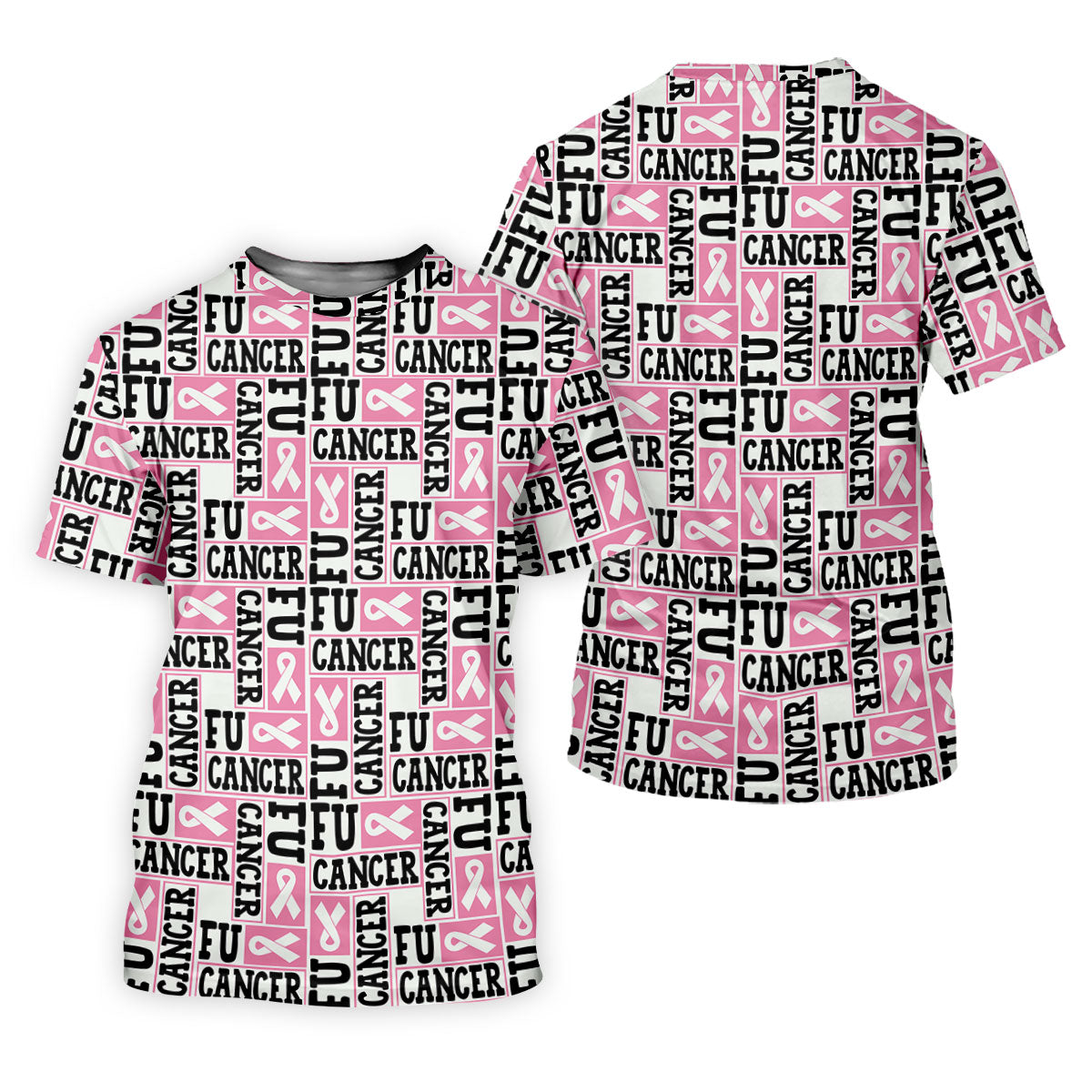 Fu Cancer Funny Men Golf Shirt, Breast Cancer Awareness Shirt, Pink Golf Shirt, Golf Shirts For Men