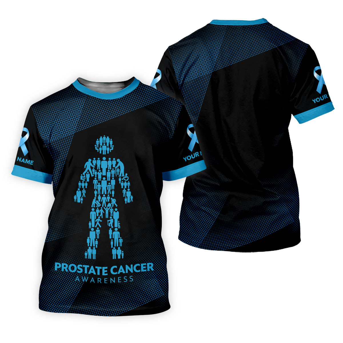 Prostate Cancer Awareness Black And Blue Polo, Cancer Awareness Shirt, Ladies Golf Shirts