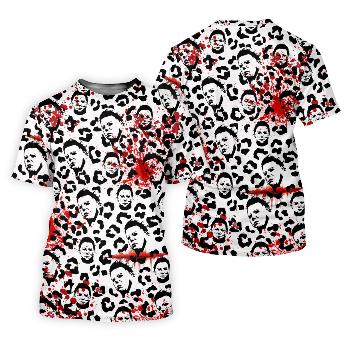 Michael Leopard Men's Golf Shirts, Horror Character Shirt, Halloween Golf Shirt, Fun Golf Shirts For Mens